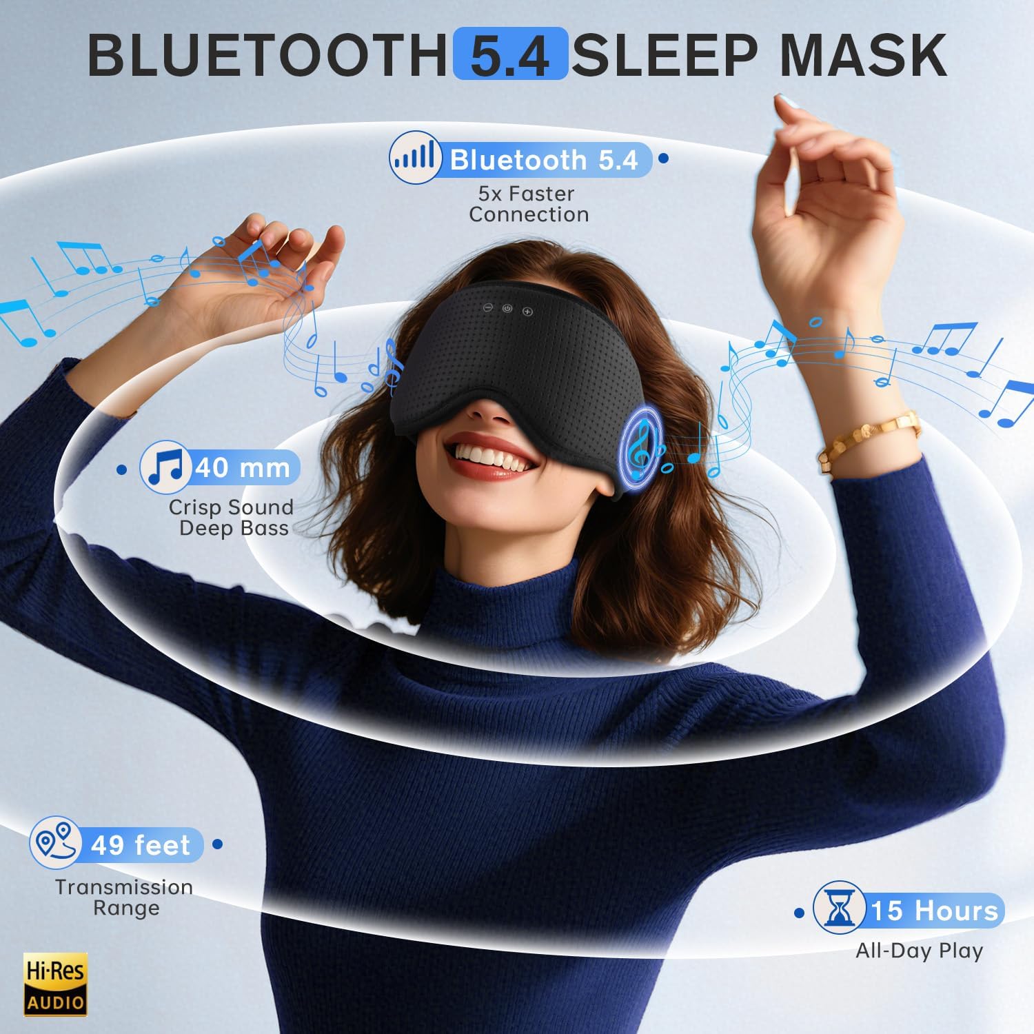 Detalle 2 de LC-dolida Schlafmaske Bluetooth Kopfhörer