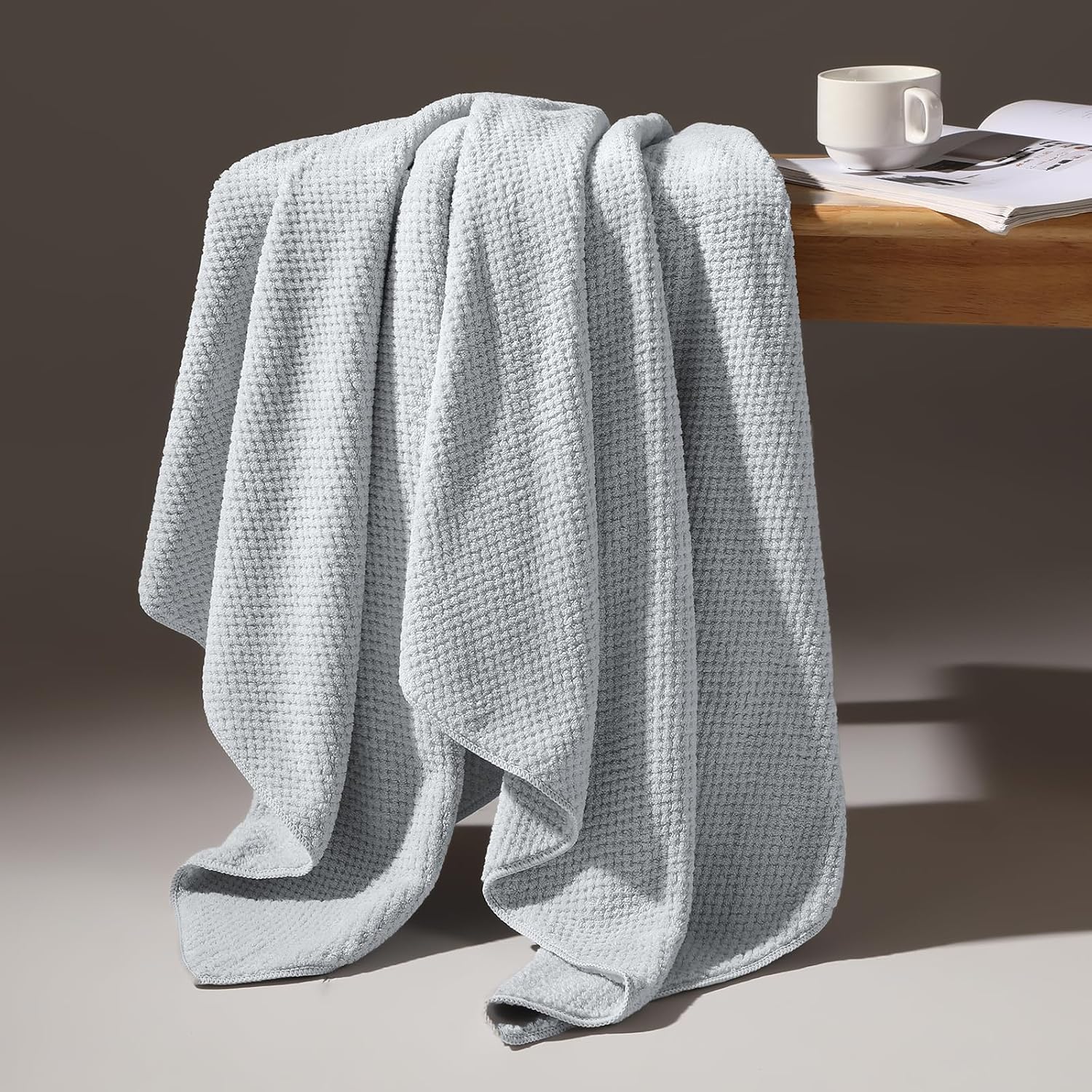 Detalle 1 de REDKISS 6-Piece Microfiber Towel Set, Gray, 2 Bath, 2 Hand, 2 Washcloths