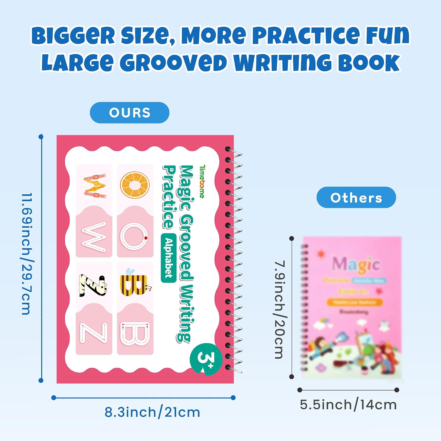 Detalle de Timetome Magic Grooved Writing Practice for Kids, 6 Reusable Books, Ages 3–8