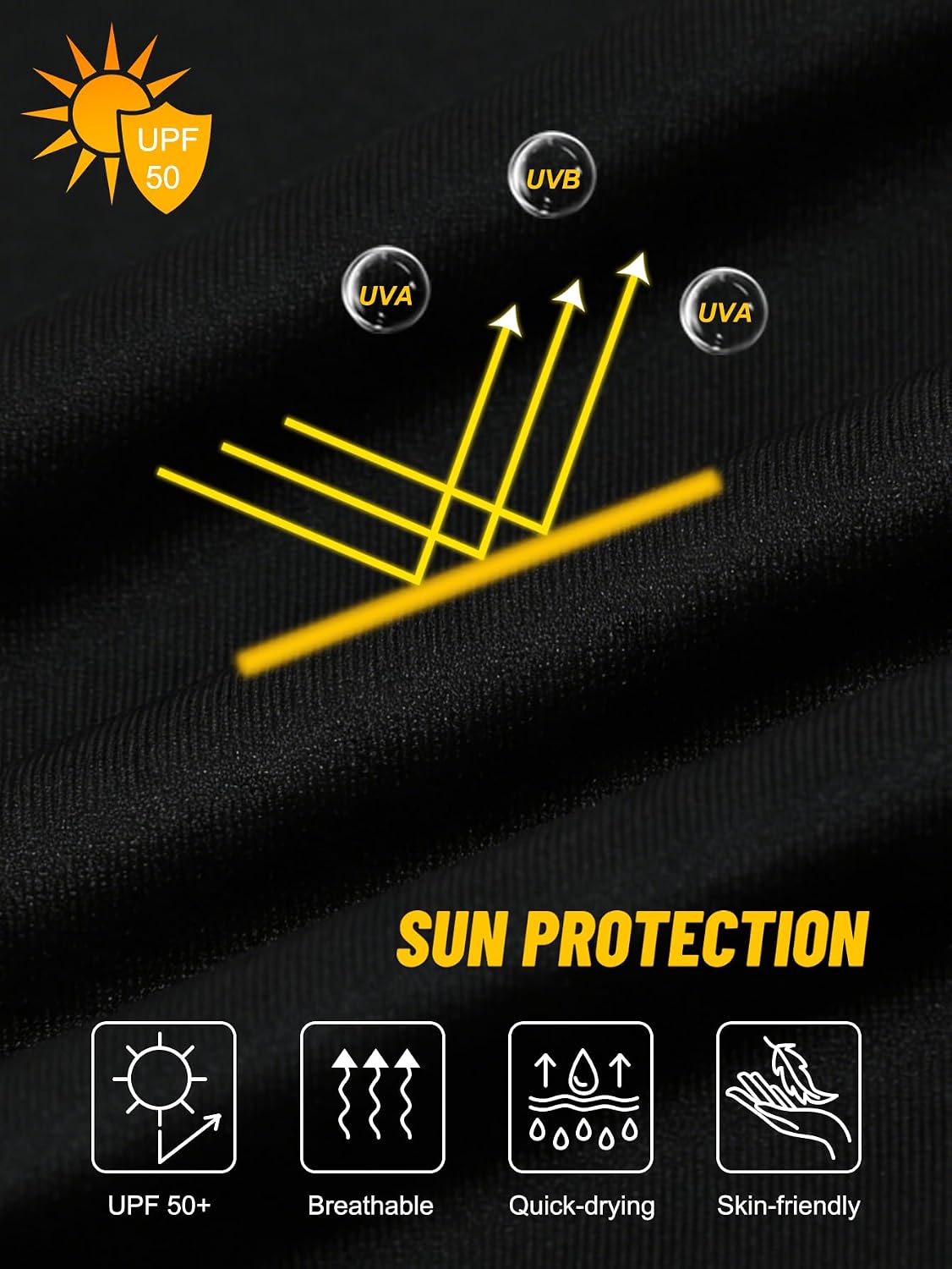 Thumbnail 4 de Men's UPF 50+ Rash Guard Sun Protection Short/Long Sleeve Quick-Dry Swim Shirt