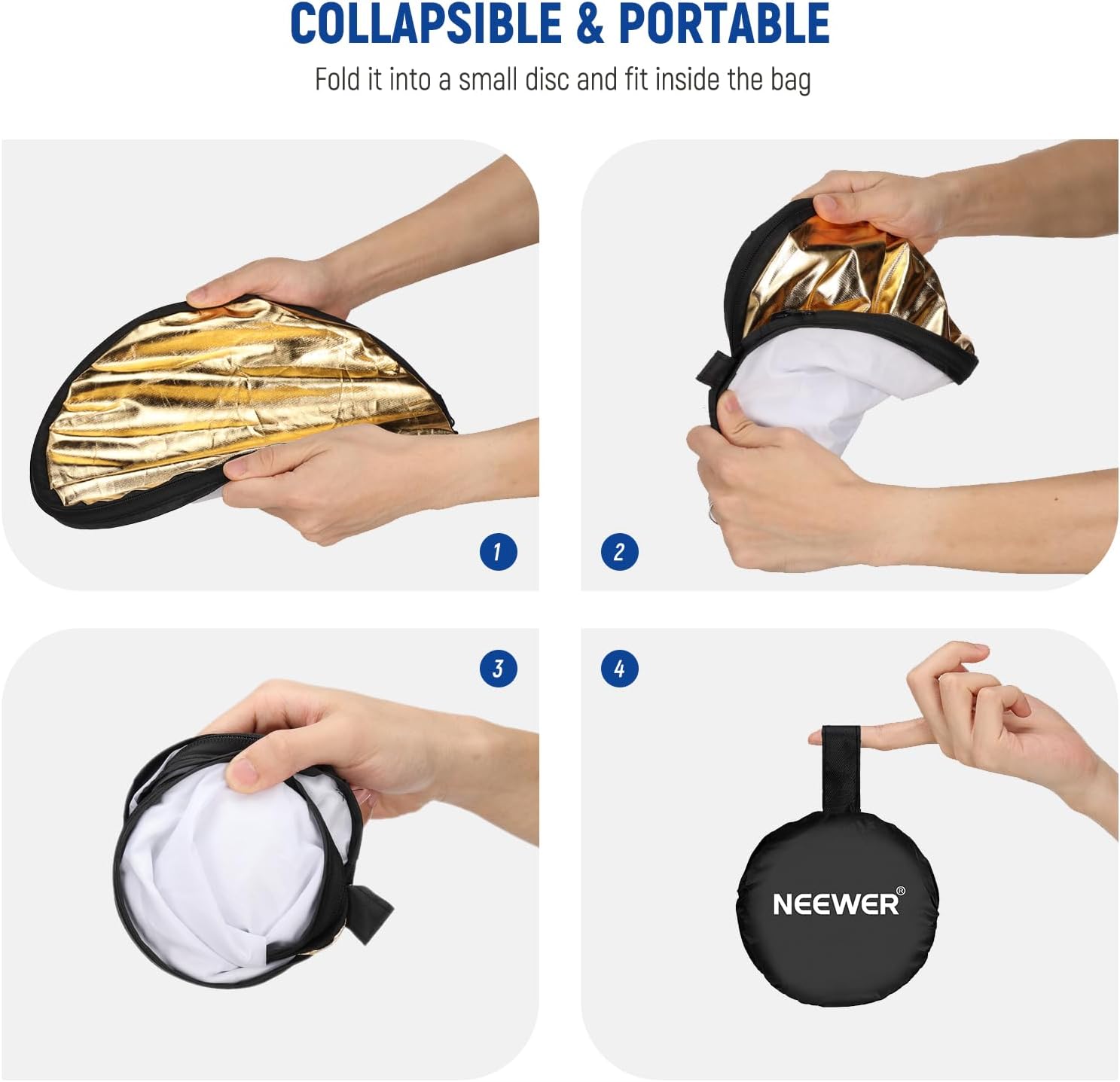 Thumbnail 4 de NEEWER Diffusore Riflettore di Luce RF-30 12"/30cm Multi Disco Pieghevole 5 in 1 con Borsa