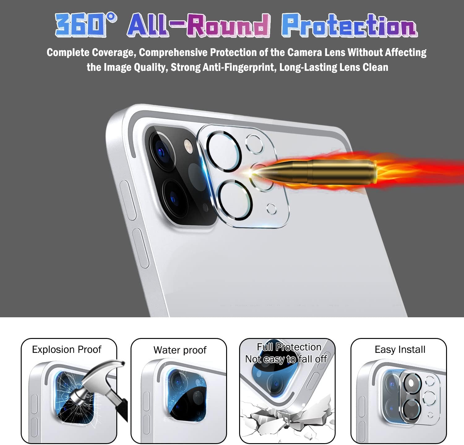 Thumbnail 6 de QHOHQ iPad Pro 11 2022/2021/2020 Tempered Glass Screen Protector, 2+2 Pack