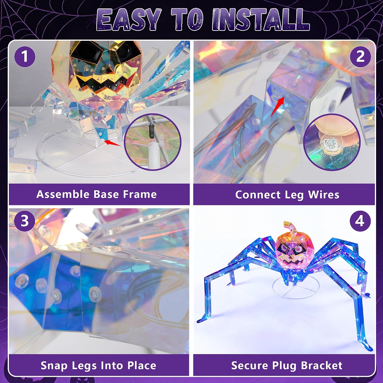 Detalle de MACLLYN Halloween Spider Decoration 47-Inch