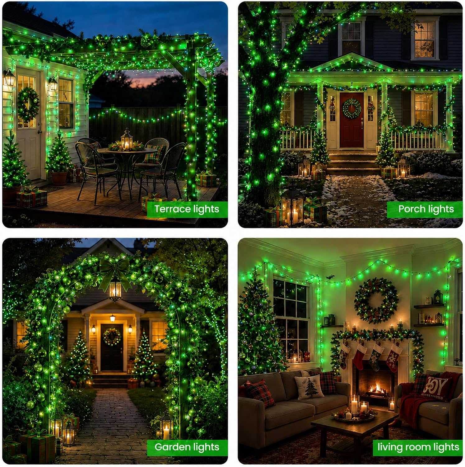 Thumbnail 6 de Moettany 5GREEN-2-TYN Solar Christmas String Lights, 100 Green LEDs, 8 Modes
