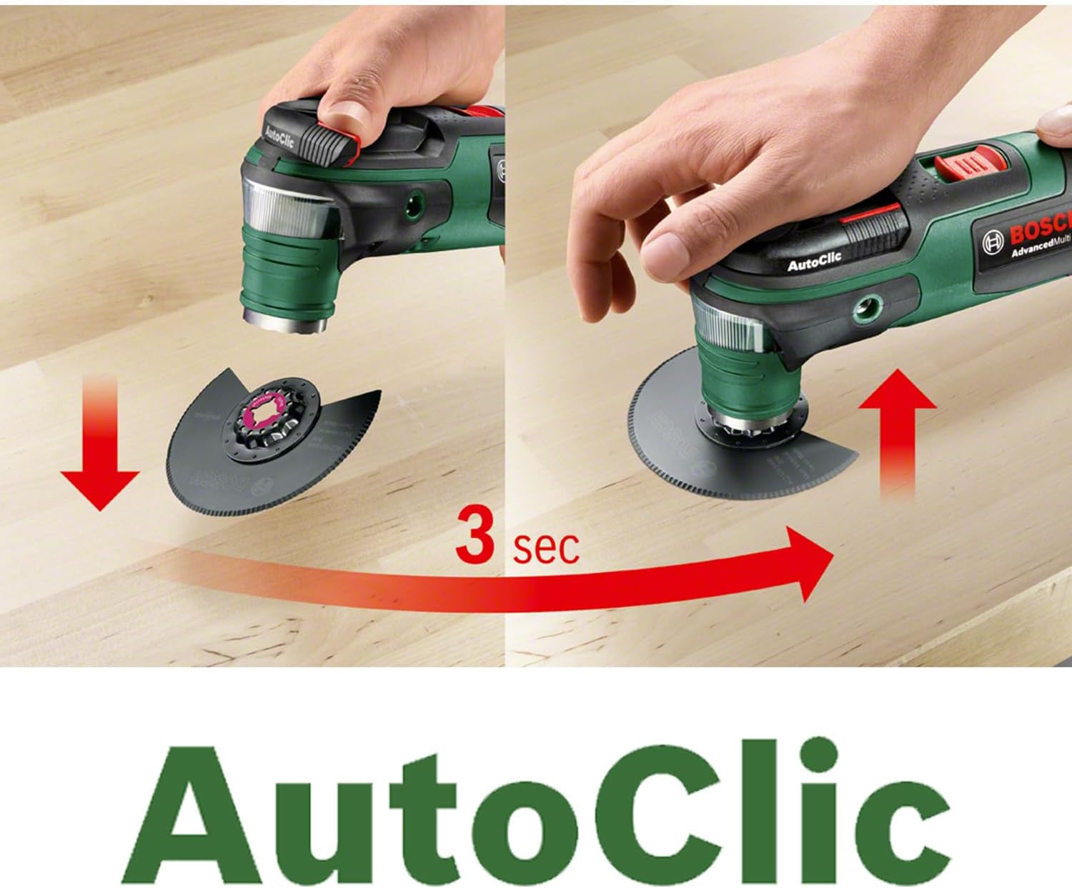 Thumbnail 2 de Bosch Home and Garden AdvancedMulti 18 Multi Tool (18V System) with Universal Accessory Set, in SystemBox (Amazon Edition)