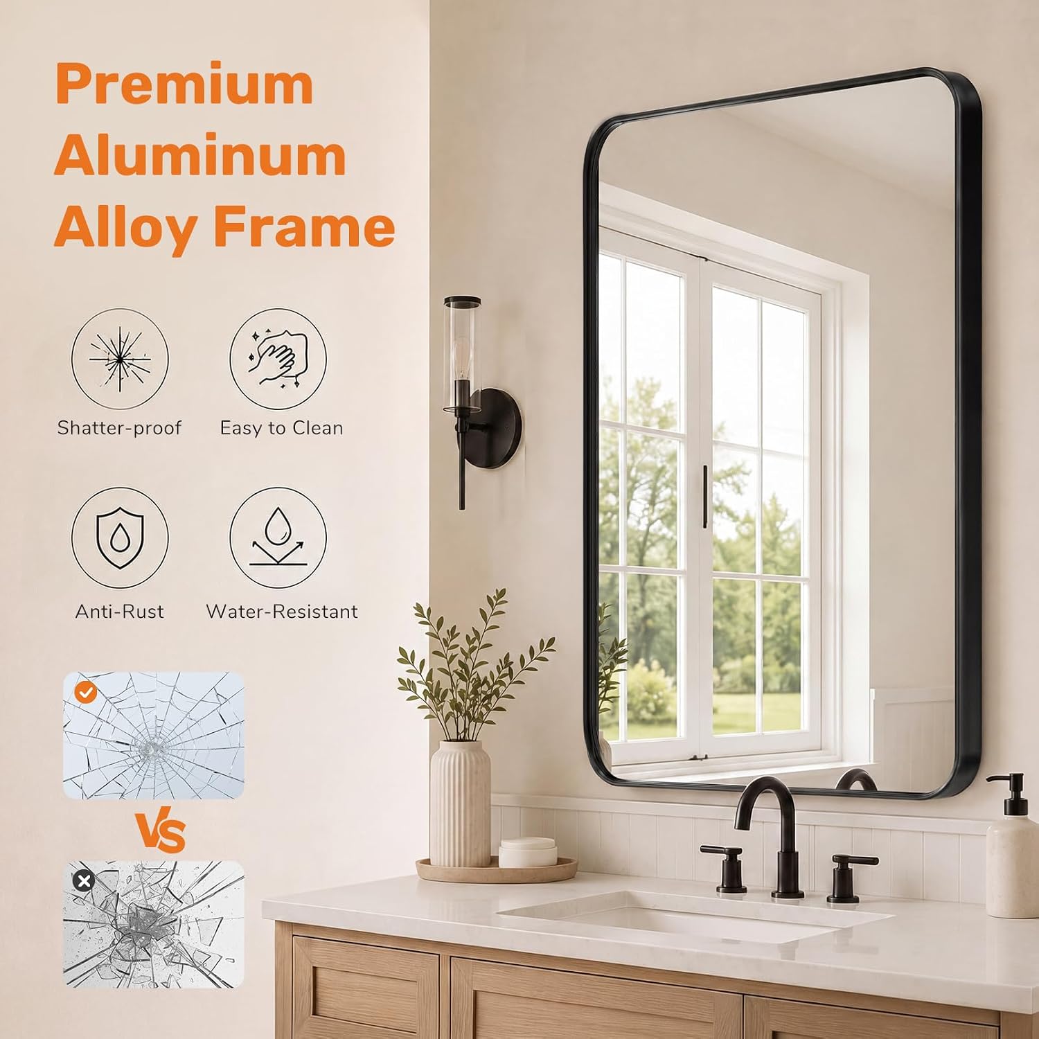 Thumbnail 3 de Sweetcrispy Bathroom Wall Mirror 40x30 Inch