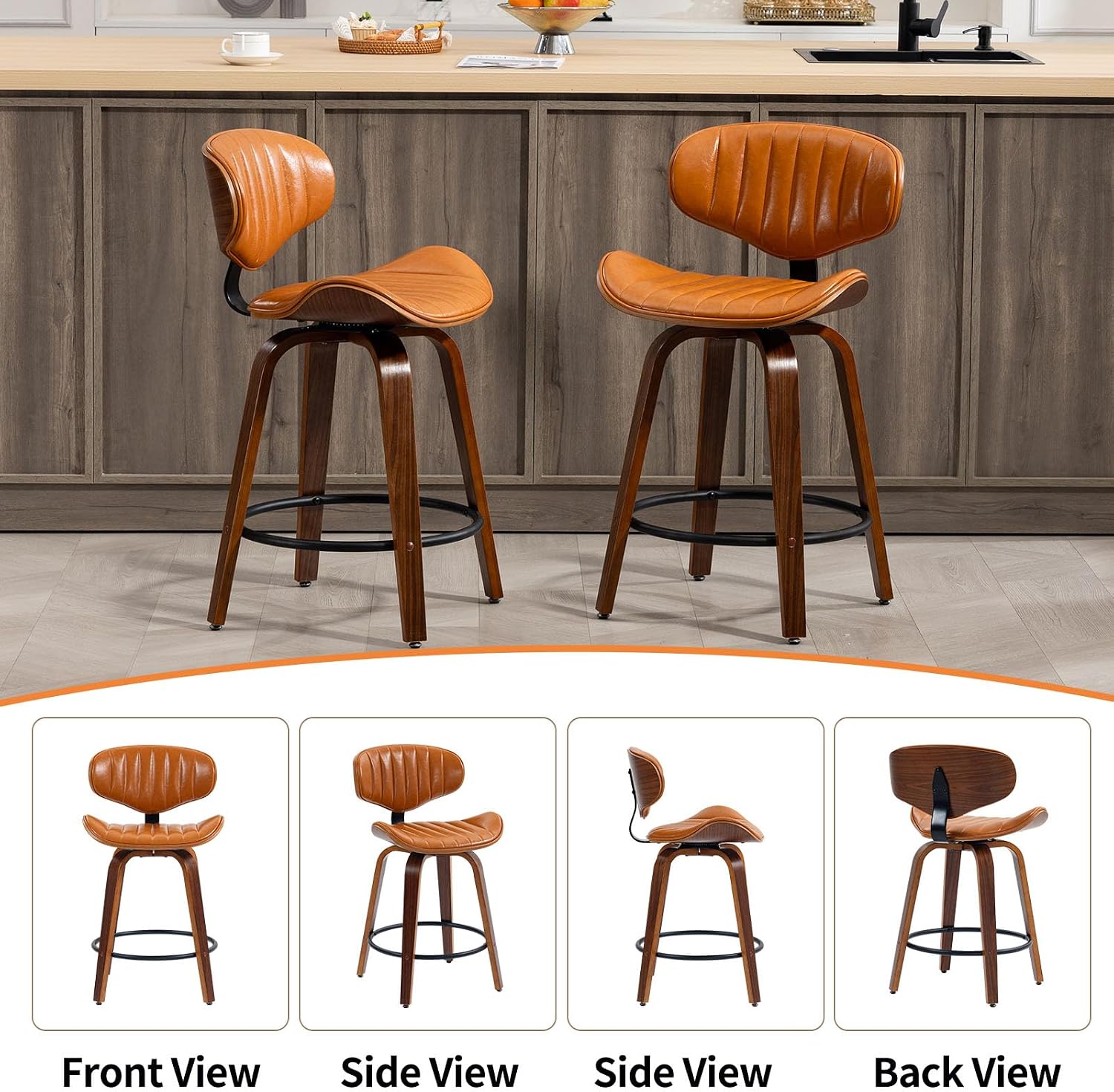 Detalle de CHIDOCHILO Swivel Bar Stools, 24-Inch