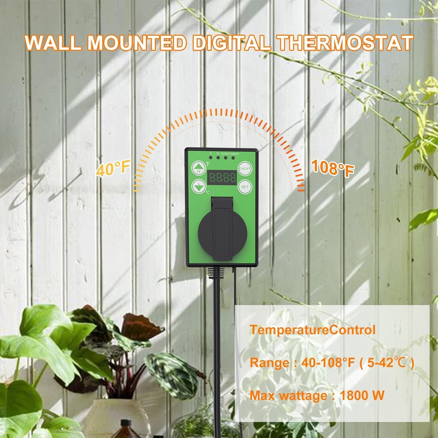 Detalle 2 de SEEYANG PTC02 Greenhouse Heater, 1500W with Digital Thermostat