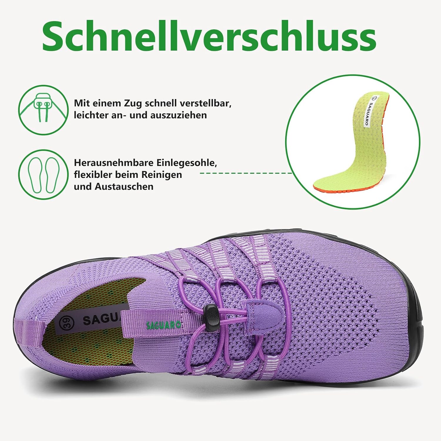 Detalle de SAGUARO Wasserschuhe für Herren – rutschfest, schnelltrocknend und flexibel