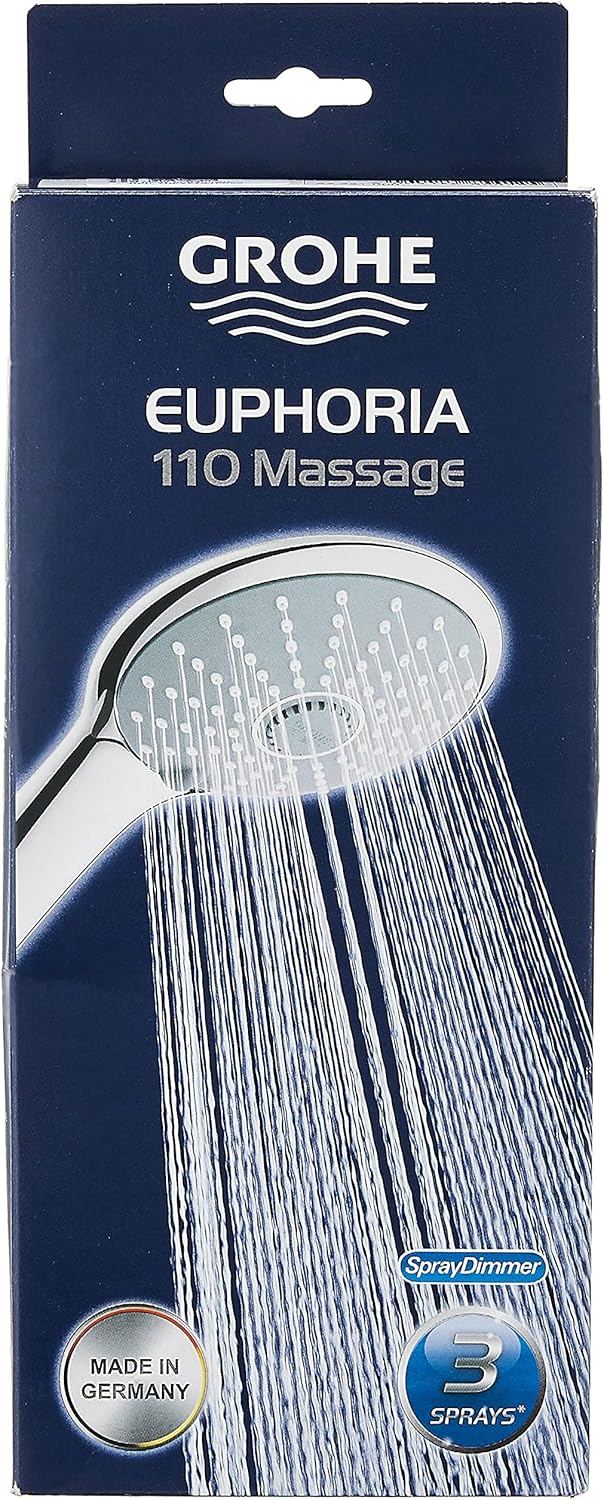 Thumbnail 3 de GROHE Euphoria Pommeau de Douche Rond 3 Jets – Diamètre 11 cm, Chromé (27221000)