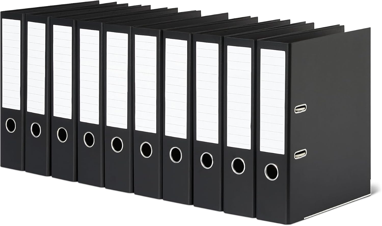 Detalle de Amazon Basics - Confezione da 10 raccoglitori ad anelli e leva A4, nero