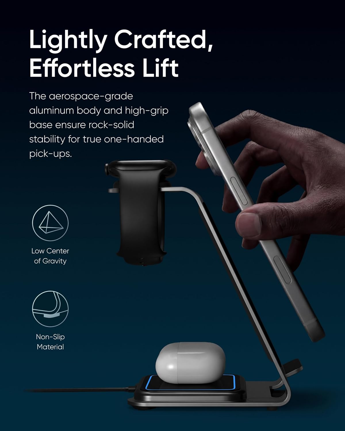 Detalle 2 de Intoval 3-in-1 Wireless Charging Station