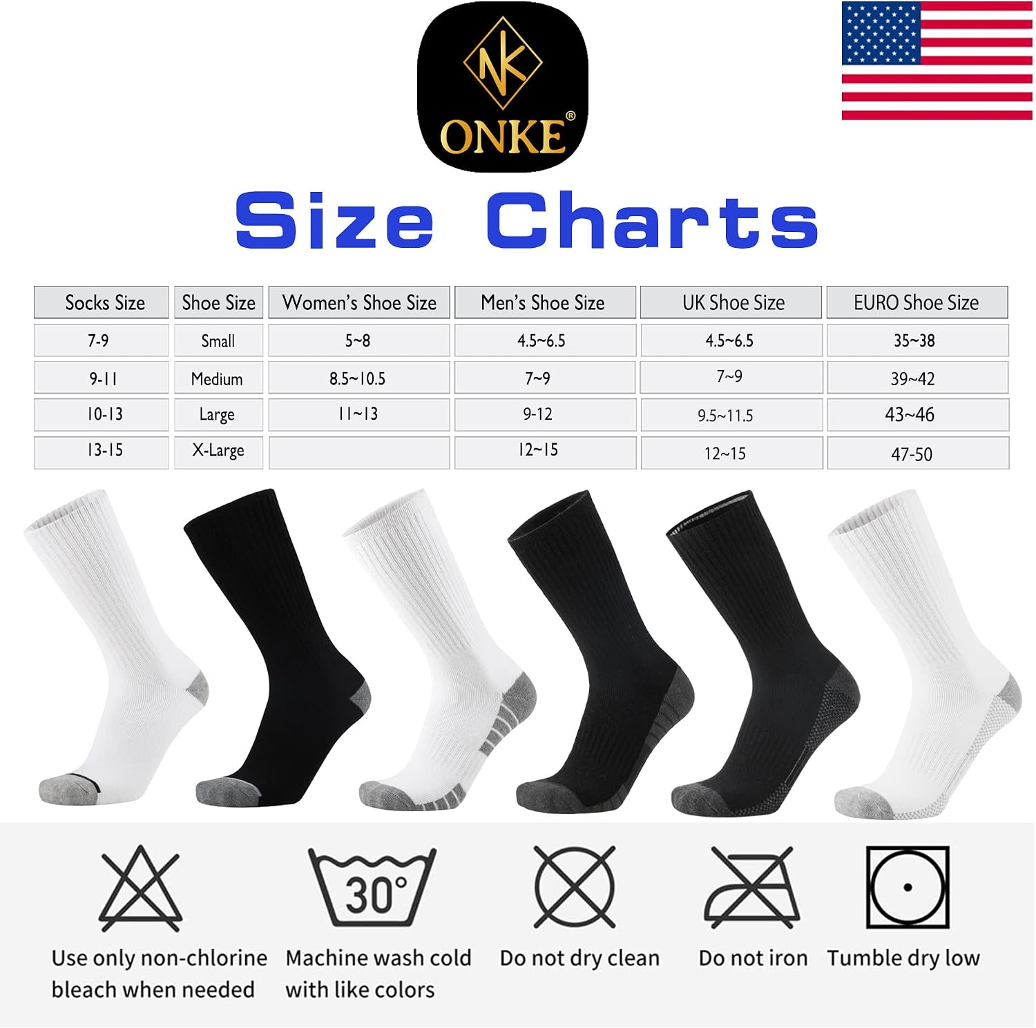 Detalle 2 de ONKE Max Full Cushion Crew Socks (Moisture Wicking, Odor Control) for Steel Toe Work Boots