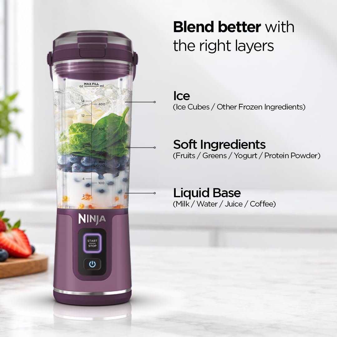 Thumbnail 6 de Ninja BC151PR Blast Portable Blender, Cordless 18 oz. Passion Fruit