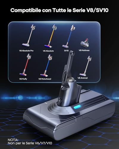 Thumbnail 2 de Batteria FLYLINKTECH 8000mAh per Dyson V8 – prestazioni potenziate e kit completo