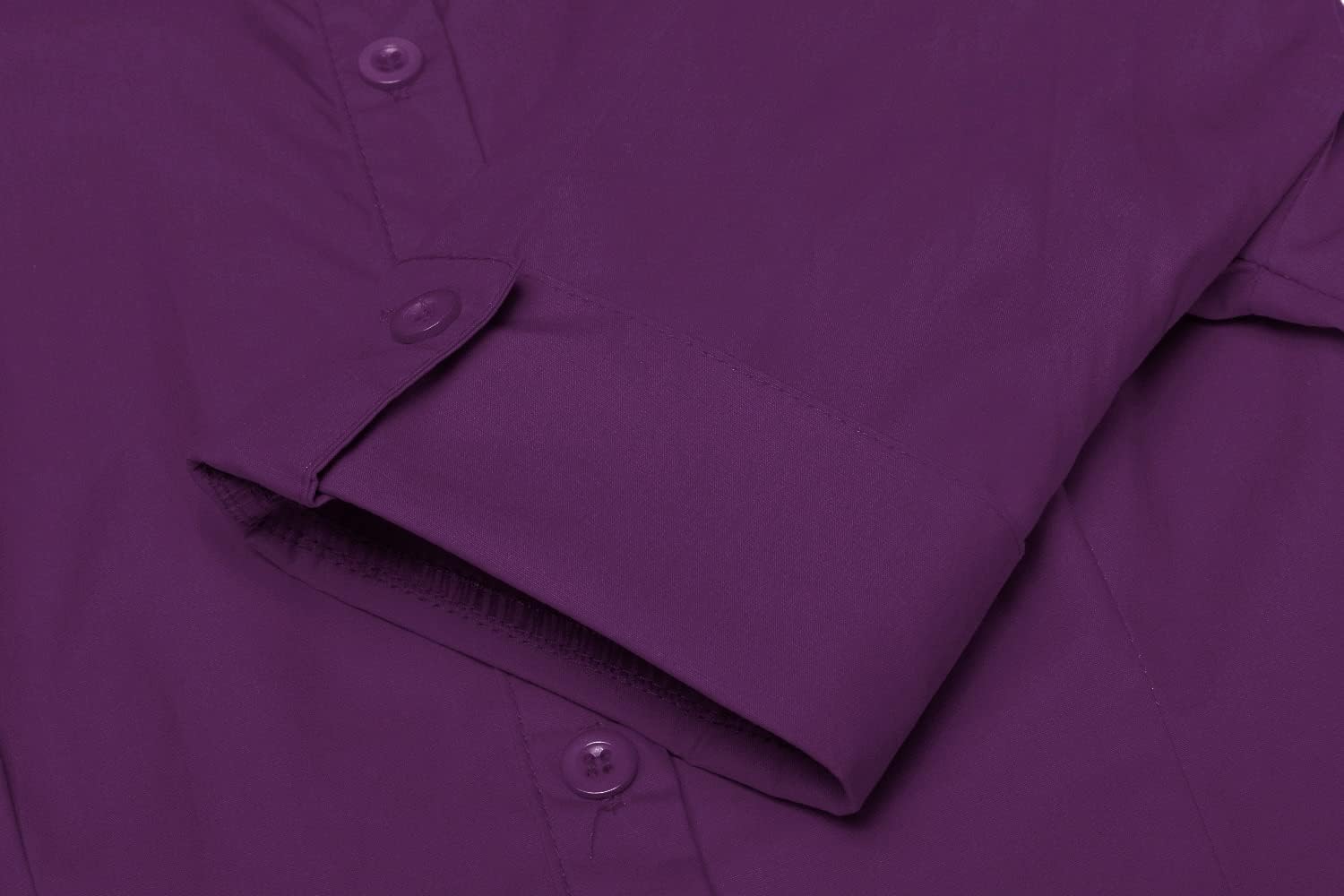 Thumbnail 4 de Hotouch Damenbluse mit 3/4-Ärmeln, Slim Fit und Knopfleiste – V-Ausschnitt aus Baumwolle