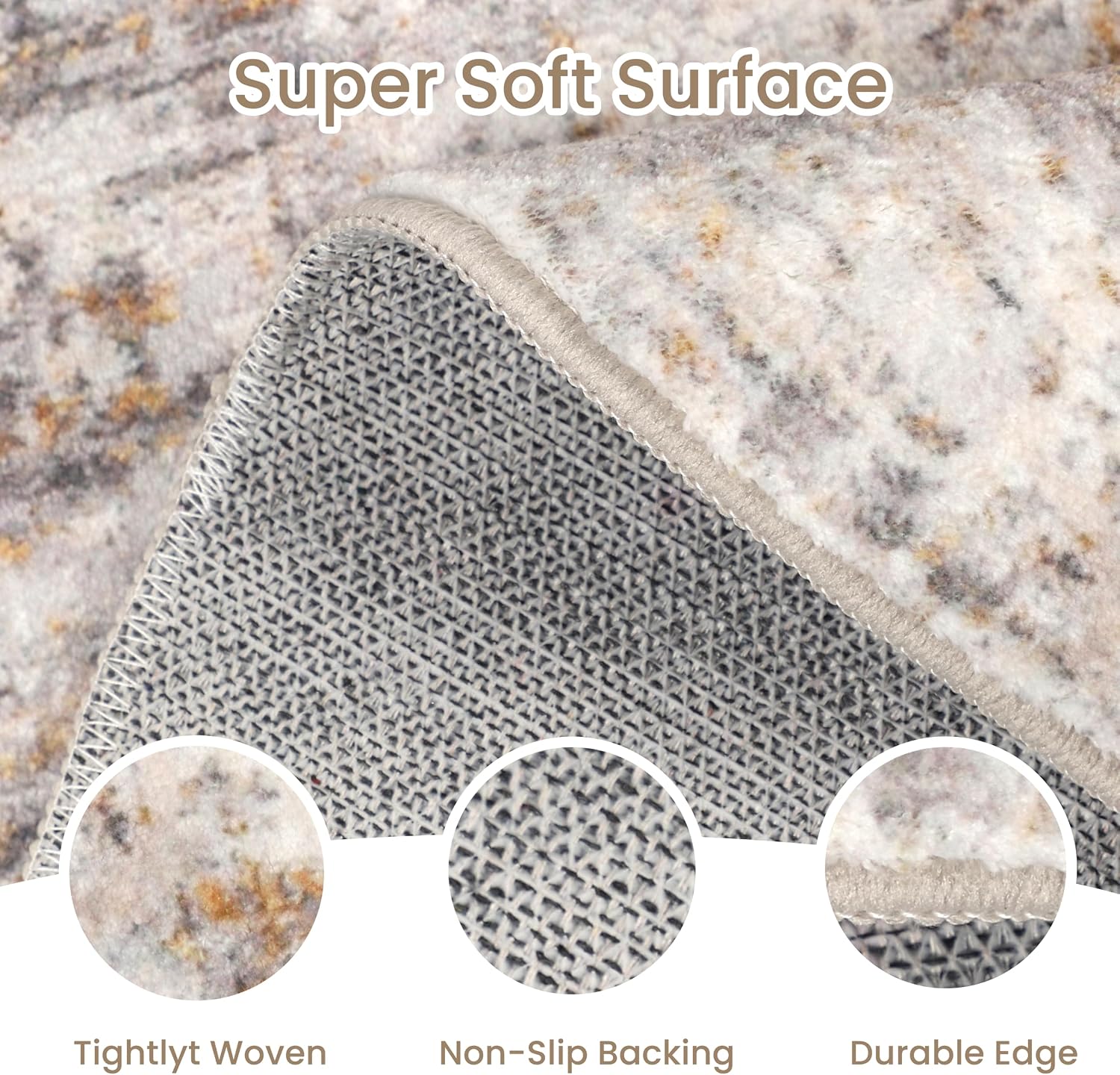 Thumbnail 1 de Capslpad Minimalistisch Abstrakter Rund Teppich 160 cm Beige Washable Round Rug