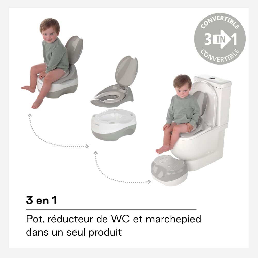 Detalle de Jané Pot Bébé 3 en 1 : Pot, Réducteur WC et Marchepied — Confort et Sécurité jusqu’à 50 kg