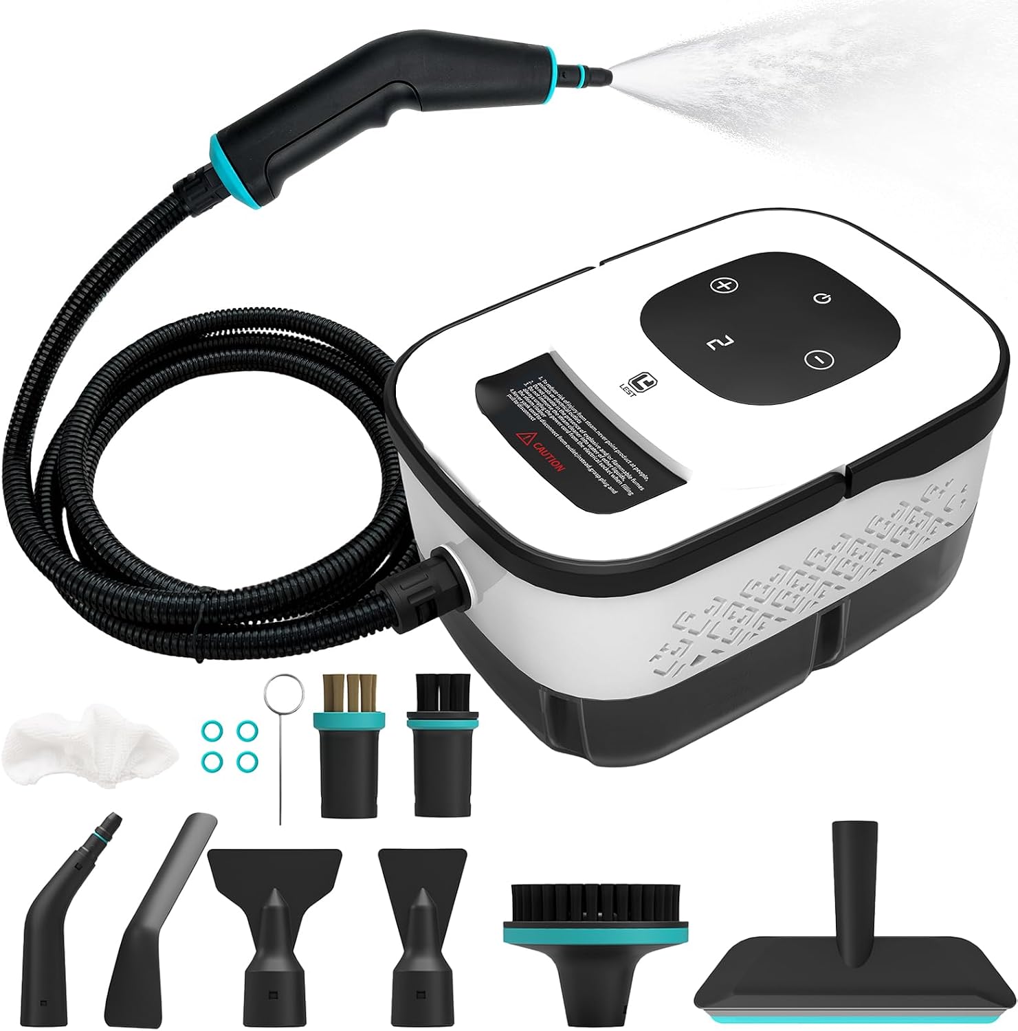 Detalle de VniYors 2500W Handheld Steam Cleaner: 6-Speed, 1250ml Tank, 10 Attachments
