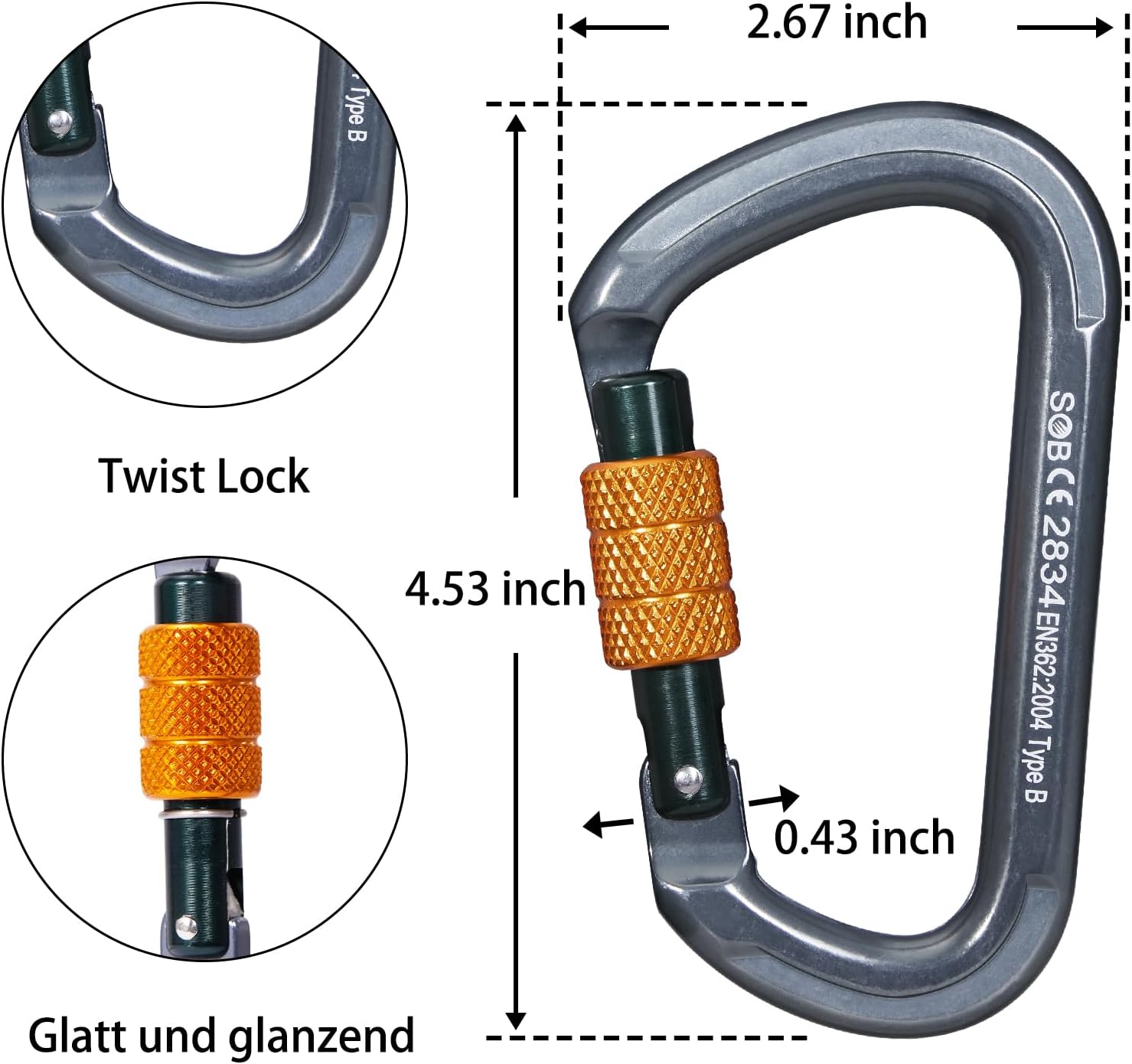 Thumbnail 1 de Moschettone da Arrampicata 28 kN