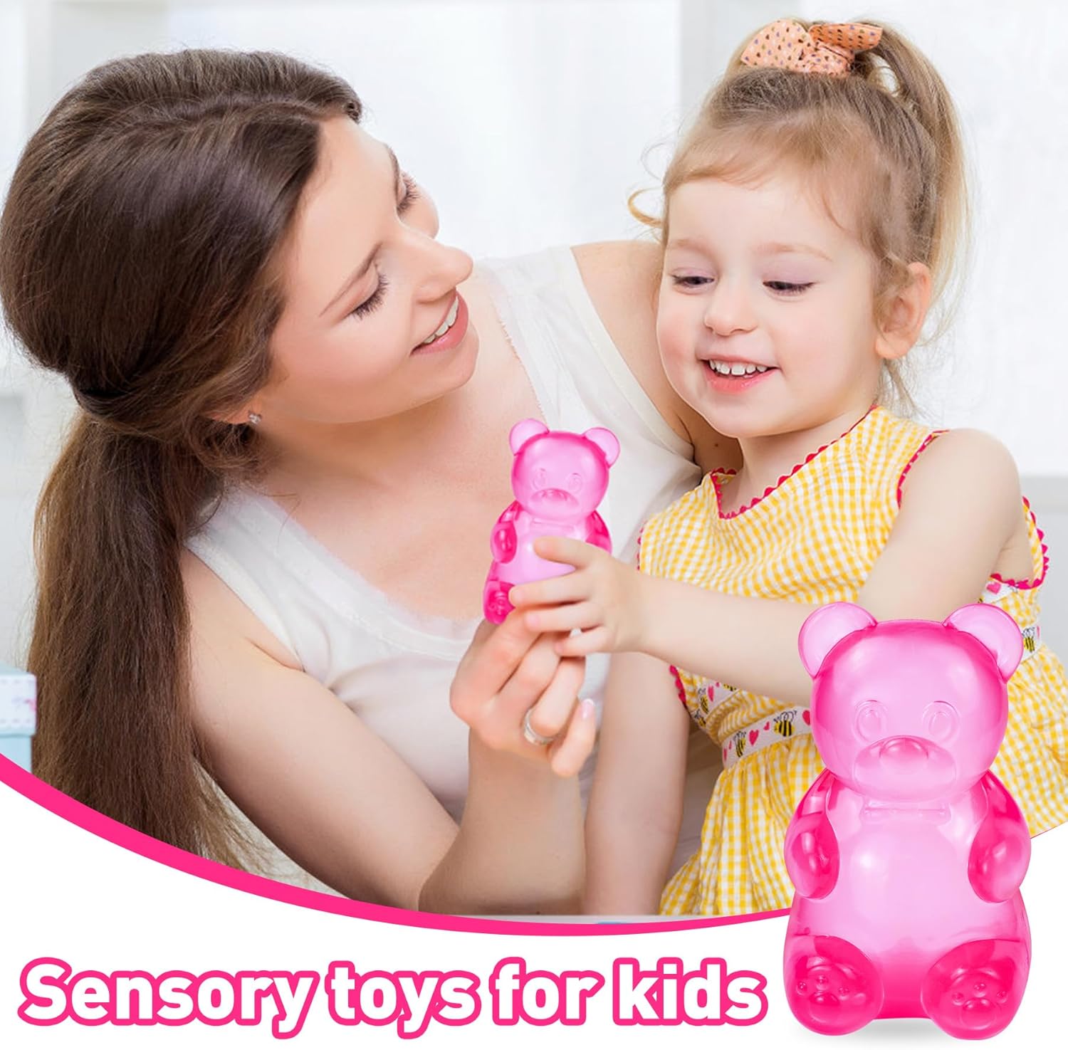 Thumbnail 6 de tngtswwcv Stress Bear Squishy Toy, Rose Silicone Bear Stress Ball
