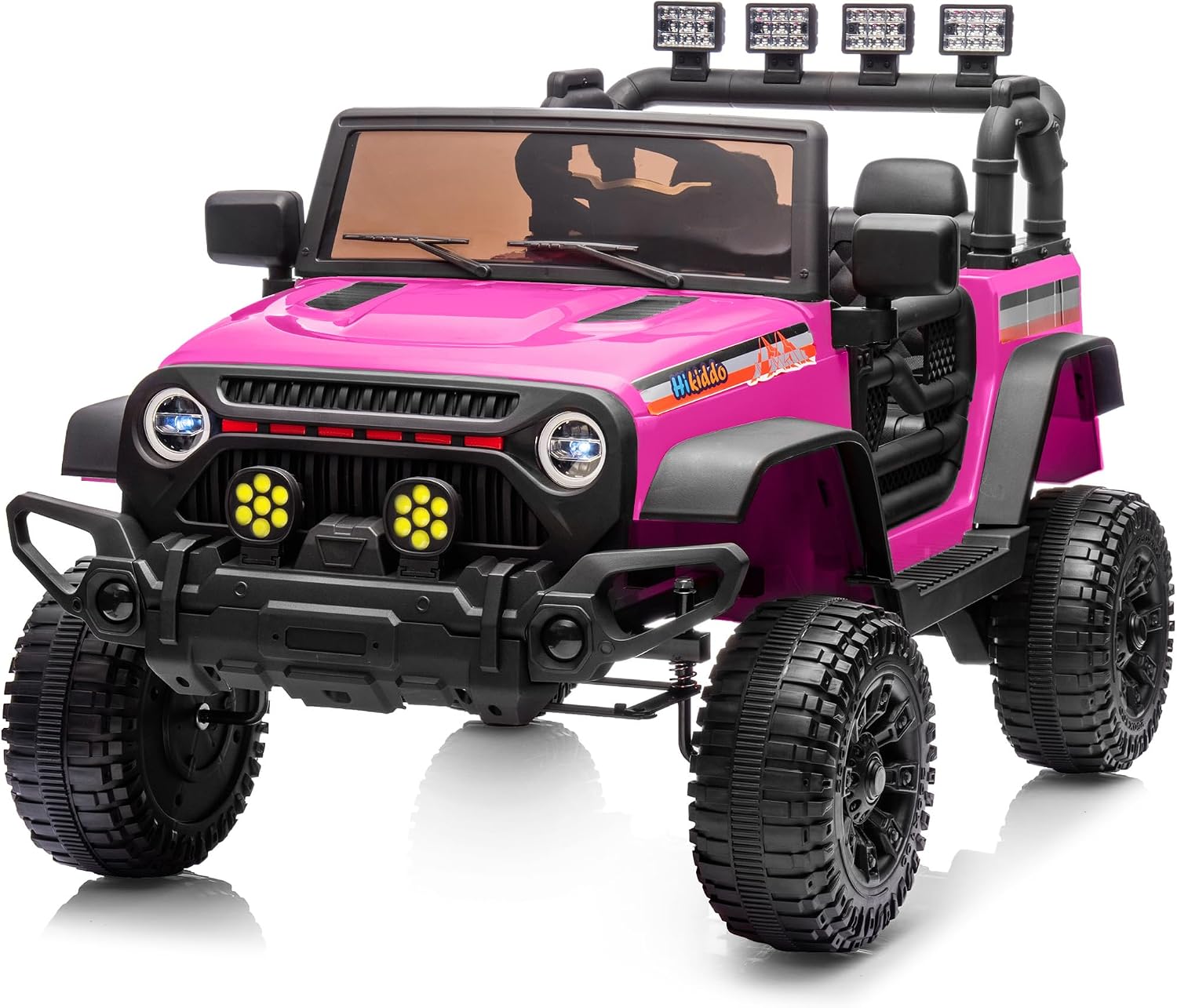 Detalle de Hikiddo 12V Kinder-Elektroauto mit Fernbedienung (rosa) für Kinder ab 3 Jahren
