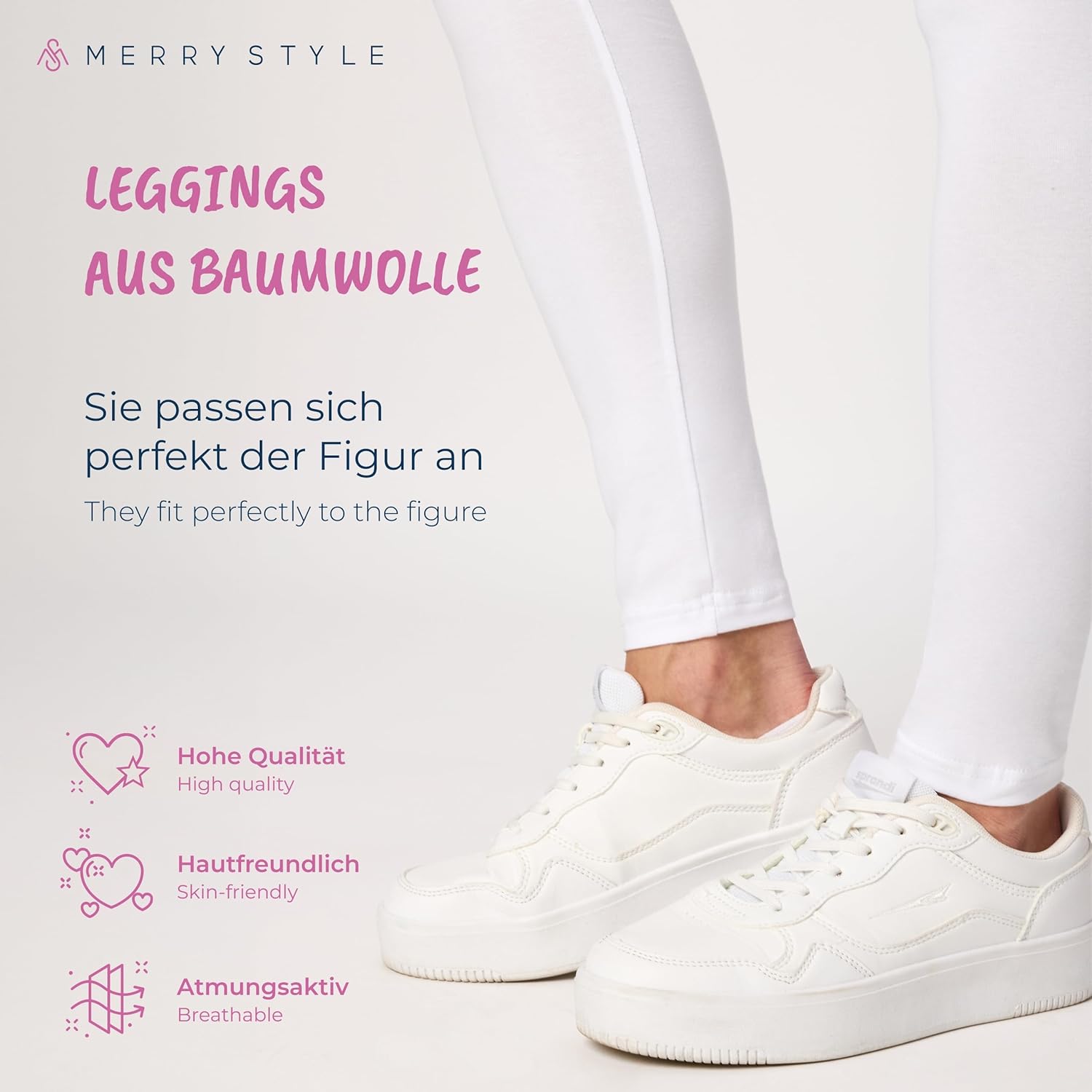 Thumbnail 3 de Merry Style MS10-198 Leggings Baumwolle 1 Paar 🧘♀