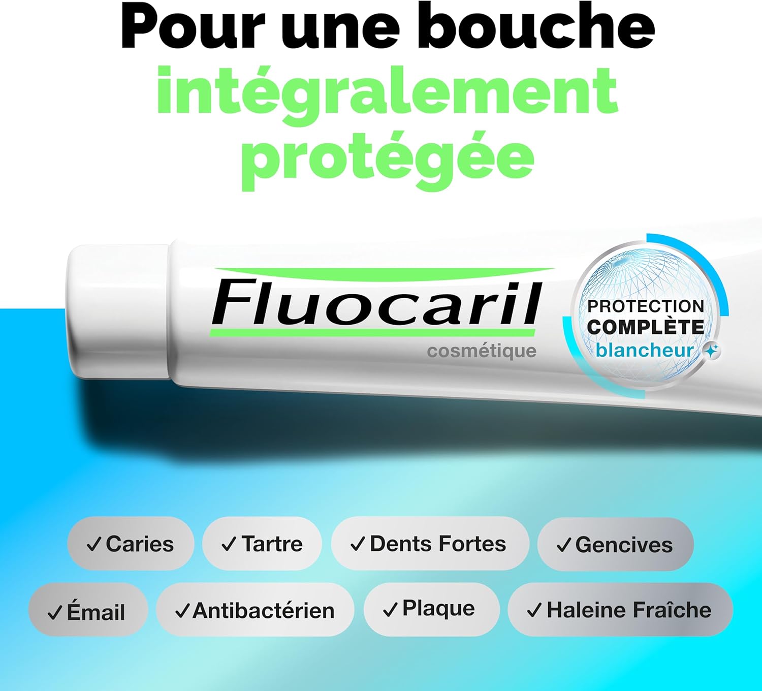 Detalle de FLUOCARIL Protection Complète Blancheur 2x75ml – Dentifrice anti-caries et haleine fraîche