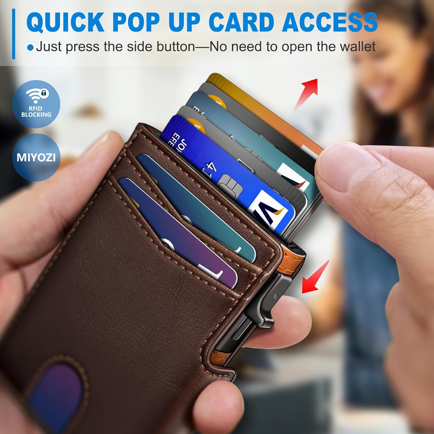 Detalle 2 de miyozi Men Wallet Slim RFID Front Pocket 3.9"