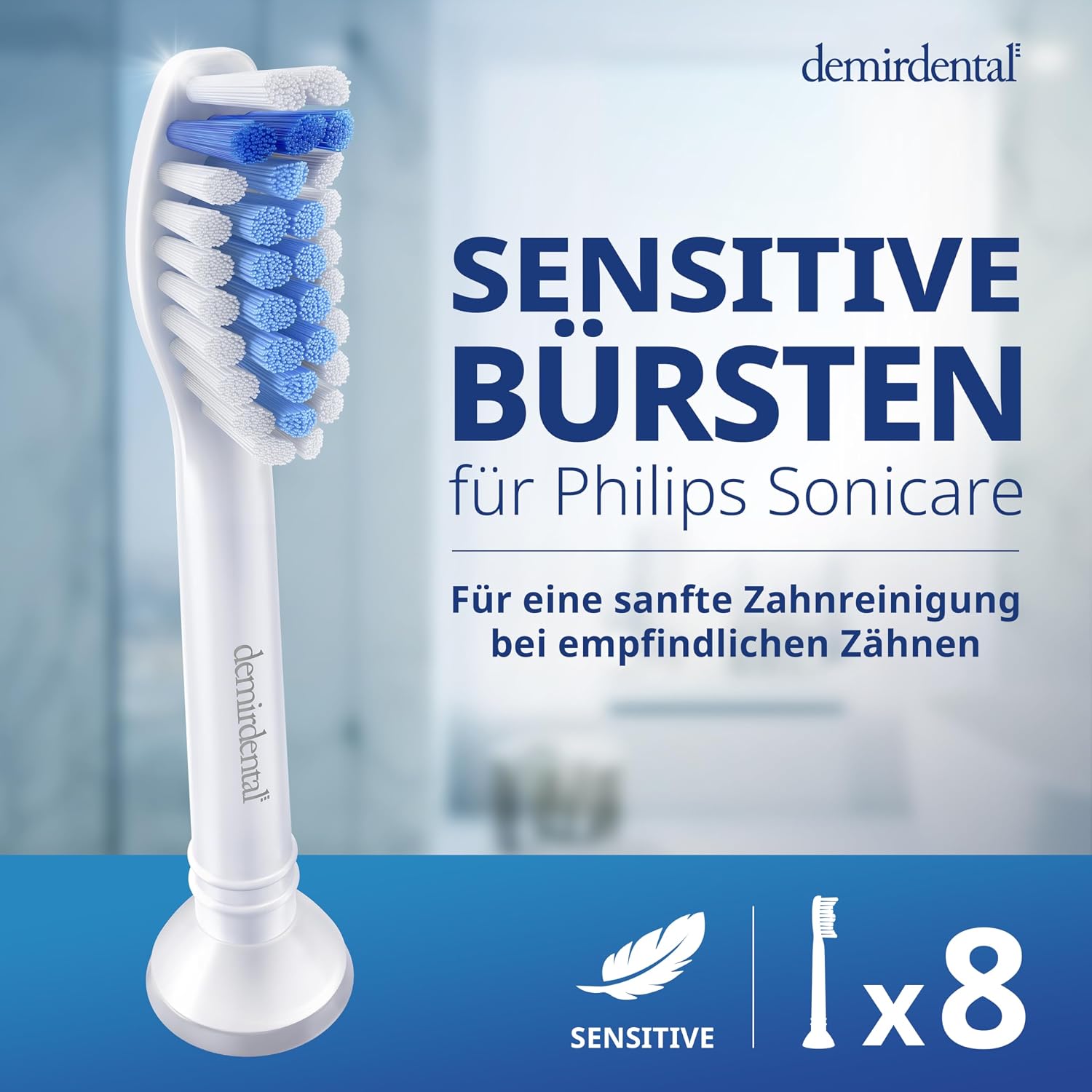 Thumbnail 1 de demirdental Sensitive Aufsätze 8er Pack passend für Philips Sonicare