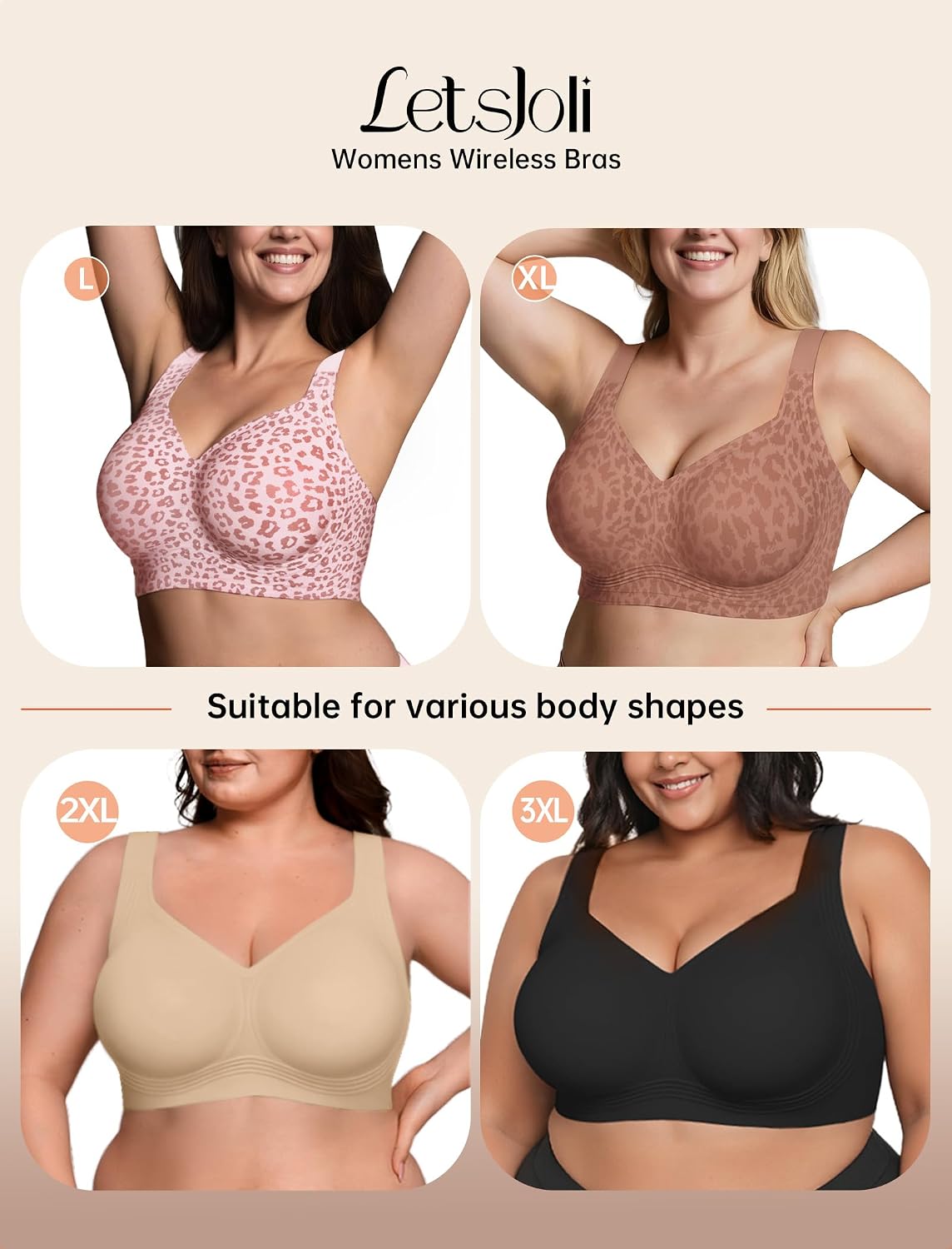 Thumbnail 5 de LetsJoli Wireless Jelly Bra with Full Coverage and Back Smoothing for Fuller Figures