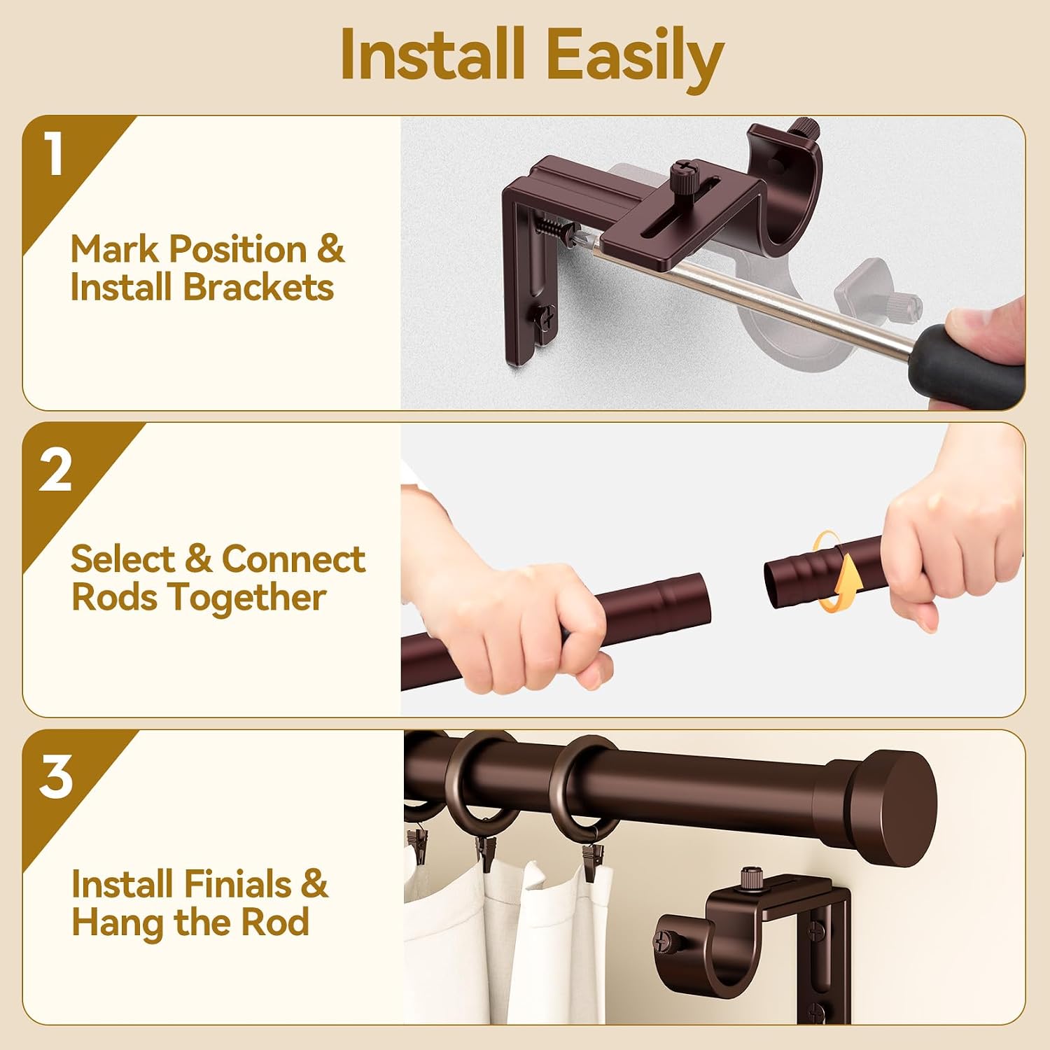 Thumbnail 4 de YaFex Curtain Rod 1-Inch