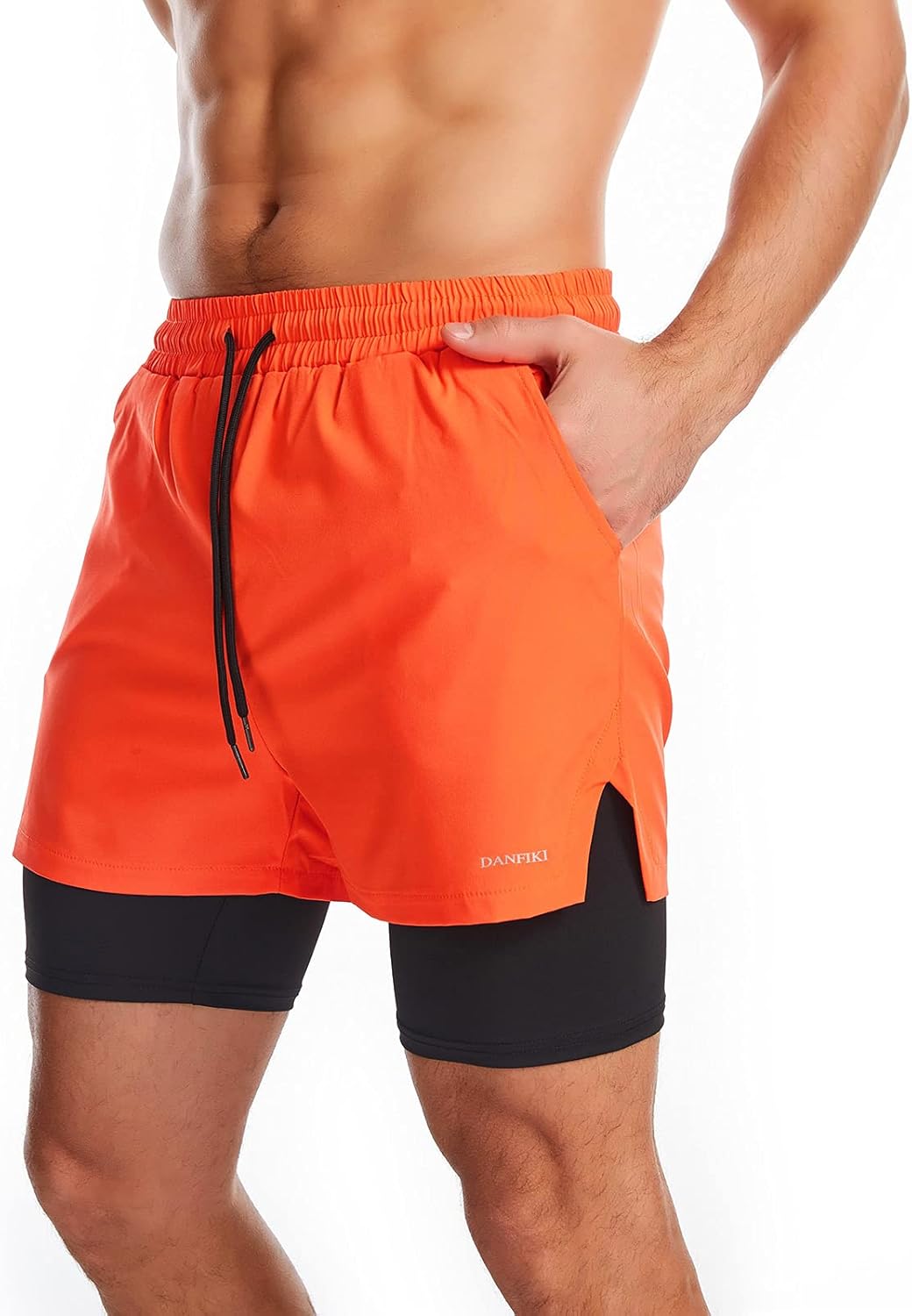 Thumbnail 2 de Danfiki Pantaloncini Sportivi da Uomo Running Shorts Asciugatura Rapida con Tasca Nascosta – 2 in 1