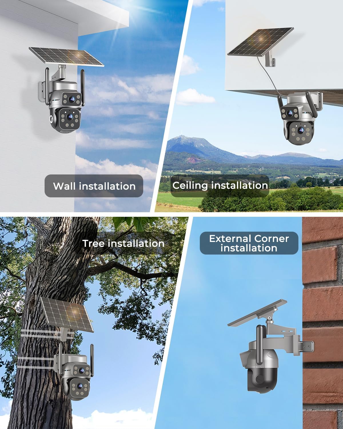 Thumbnail 4 de GENBOLT 4G LTE Solar Security Camera Outdoor Wireless no WiFi, 2K, 24/7 Recording, 2x Lens, 90ft AI Human Detection