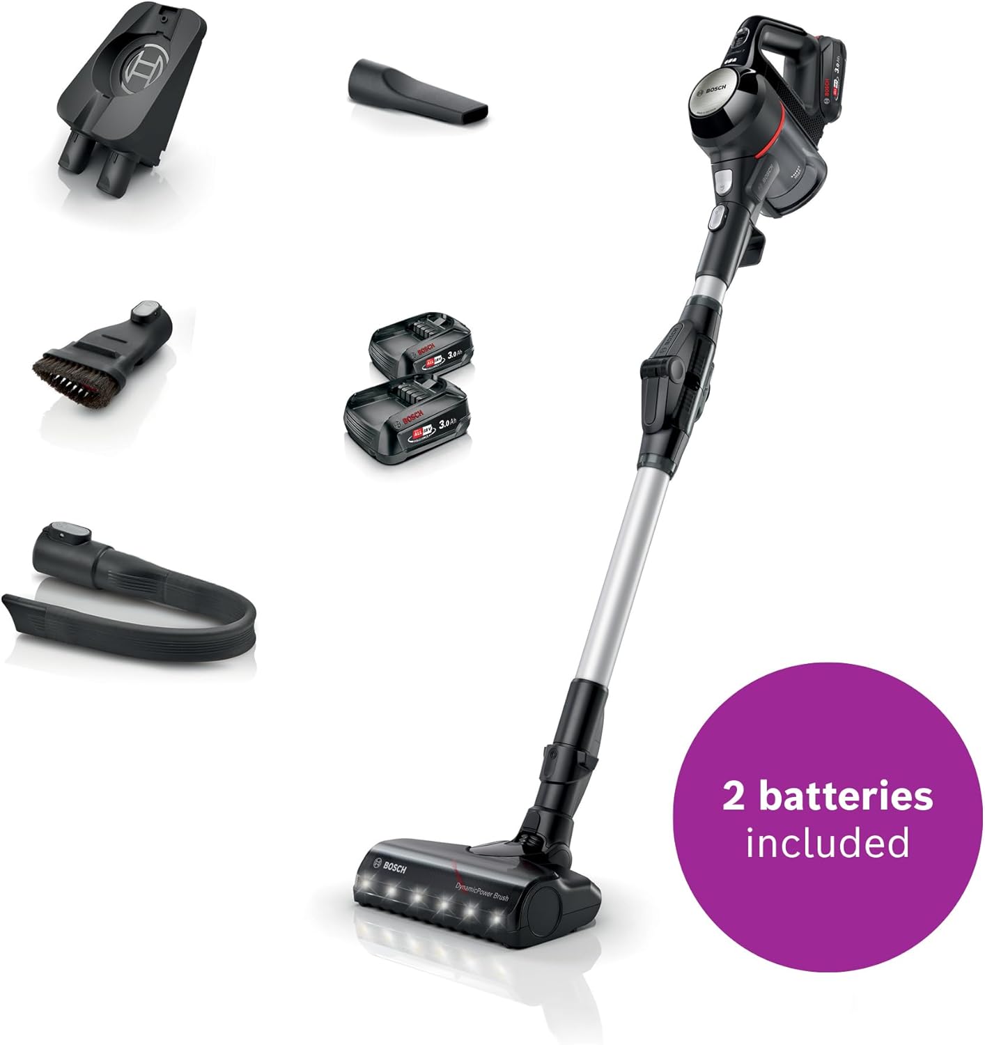 Thumbnail 1 de Bosch Unlimited 7 BCS712BGB ProHome cordless vacuum with Flex Tube, charger and 2 batteries (black)