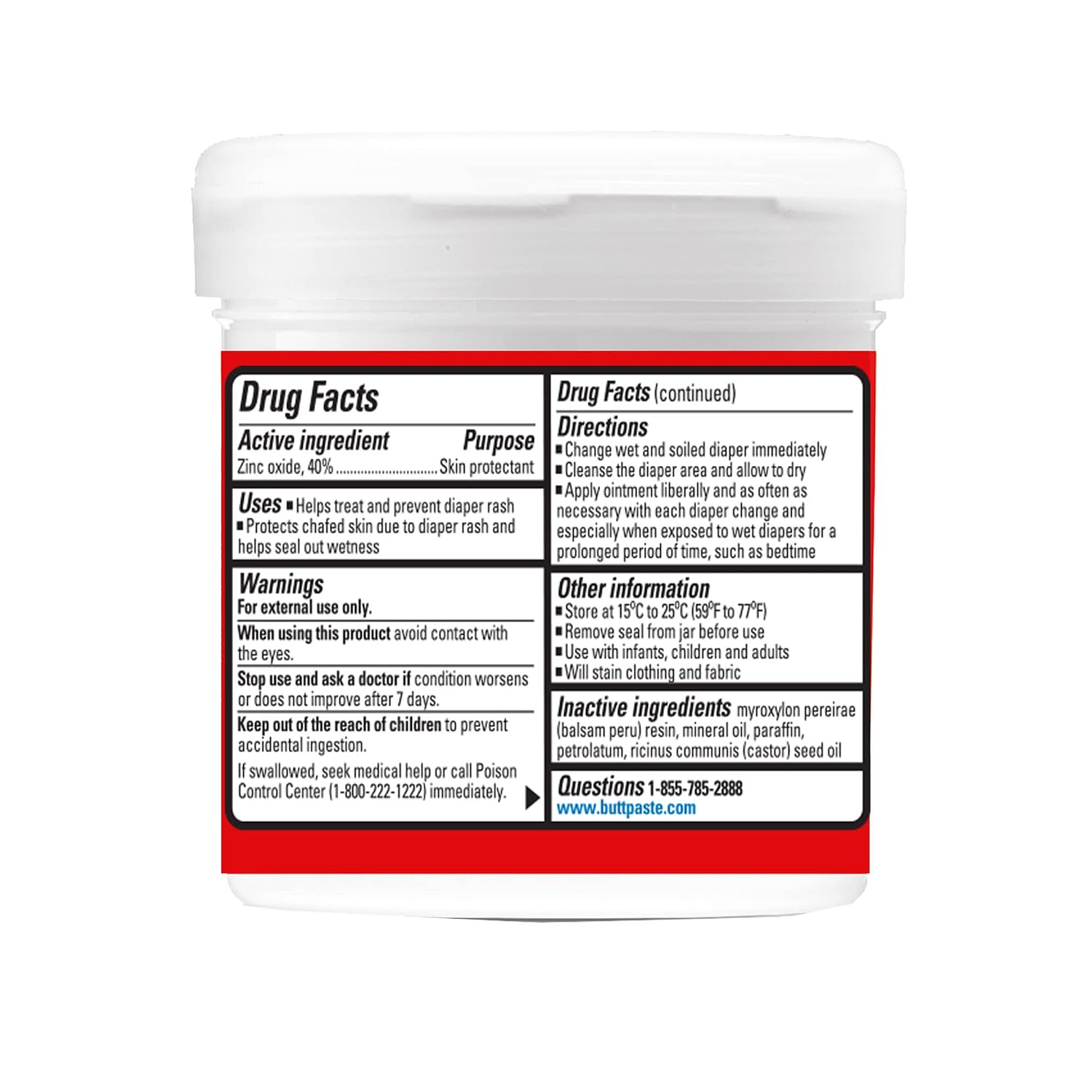 Detalle de Boudreaux’s Butt Paste Maximum Strength Diaper Rash Cream, 14 Oz Jar