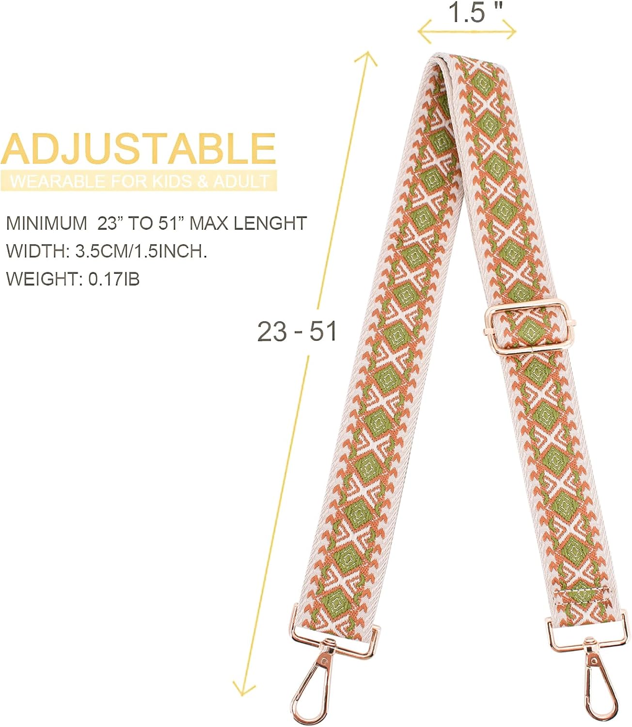 Detalle 2 de ROYGBCP Replacement Purse Strap – Wide, Adjustable Crossbody for Women