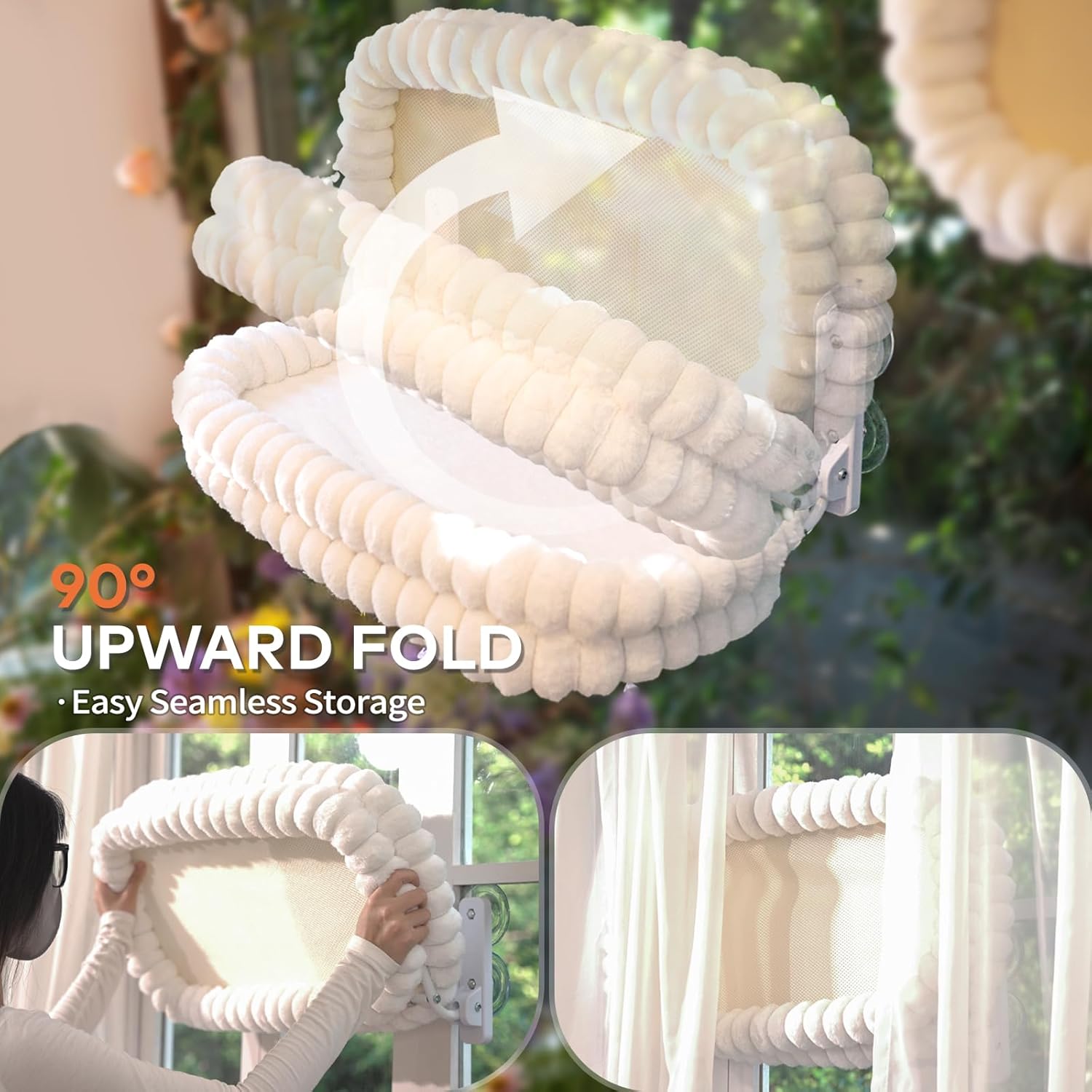 Thumbnail 3 de CheerPals Katzen Fensterliege mit Saugnäpfen – faltbare Hängematte bis 18 kg