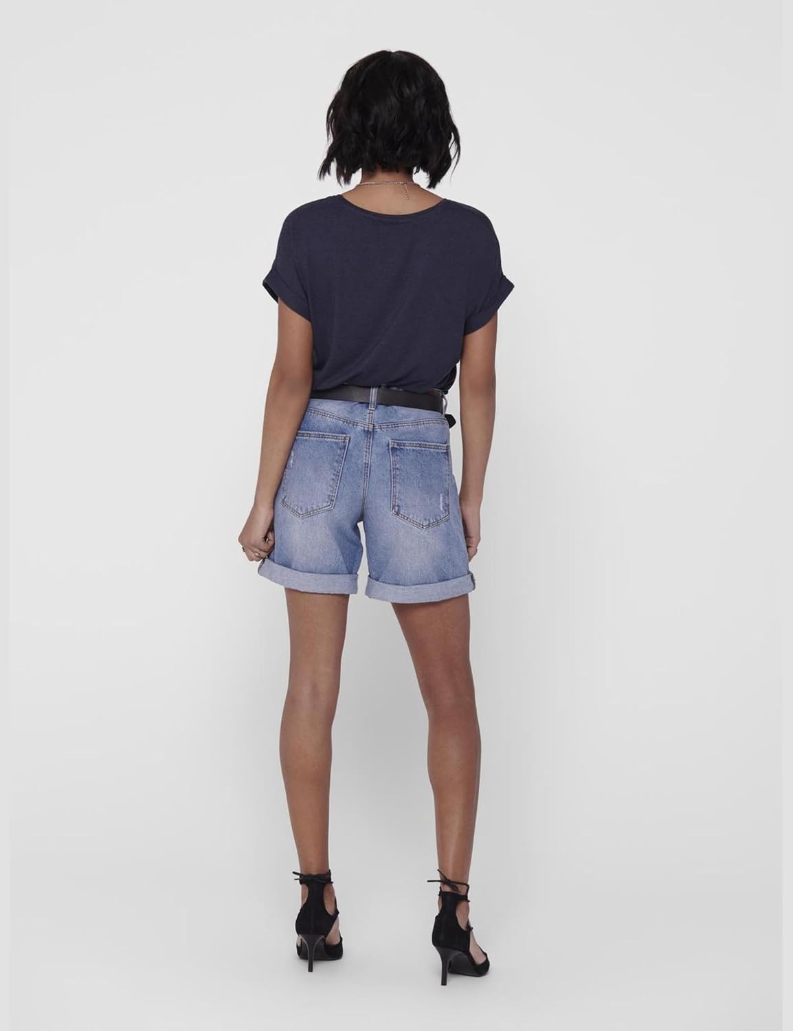 Detalle de ONLY Tops für Damen Basic Kurzarm Rundhals – vielseitiges Basicshirt von ONLY
