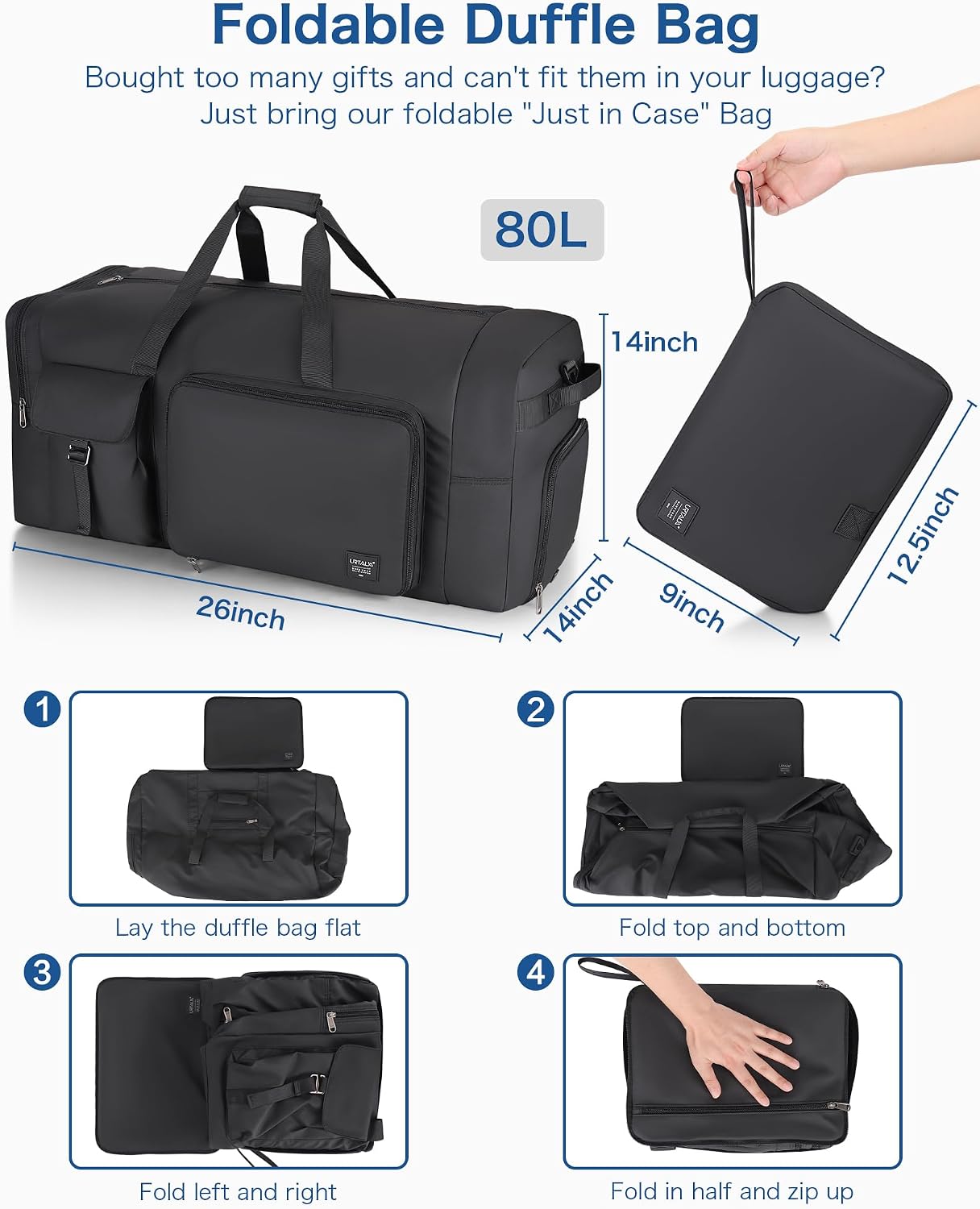 Thumbnail 1 de Urtala sac de voyage pliable 80l