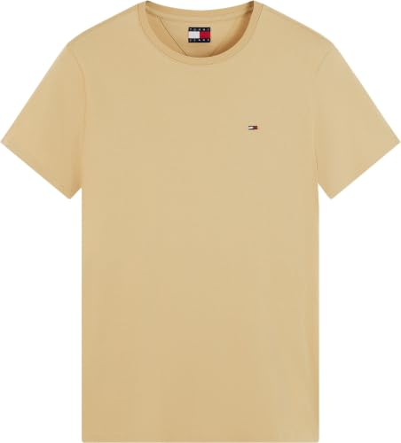Detalle 1 de Tommy Jeans T-Shirt da Uomo a Maniche Corte Slim Fit Originale TJM, Beige Sabbia