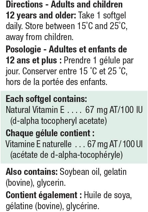 Thumbnail 2 de Jamieson Vitamin E 100 IU Softgels, 100 Count, Gluten-Free