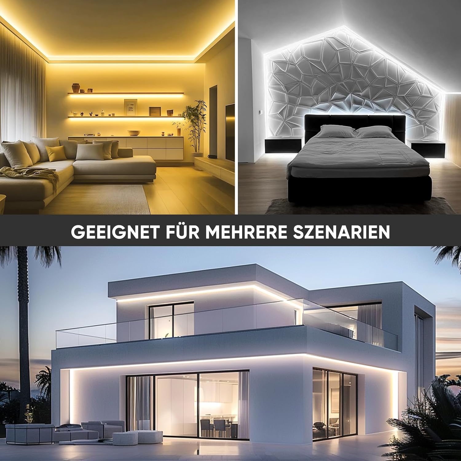 Thumbnail 6 de Shine Decor COB LED Streifen 5 m (IP65, 286 LEDs/m) – kaltweiß, dimmbar über Dimmer-Adapter