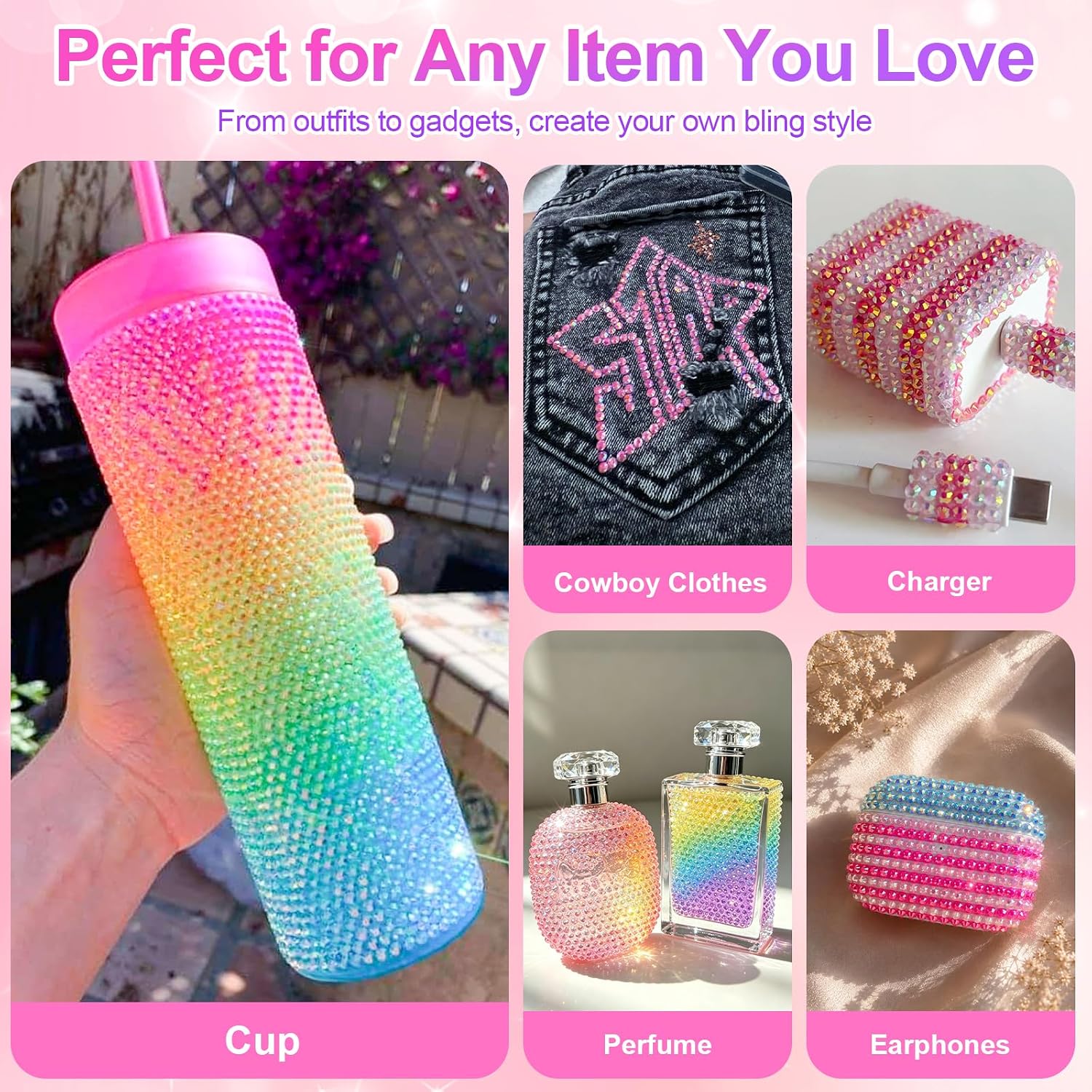 Thumbnail 6 de Canvalite 35000Pcs 40 Colors Jelly Rhinestones — 3mm Resin Flatback Gems for Diamond Art, Bedazzler Kit with Glue