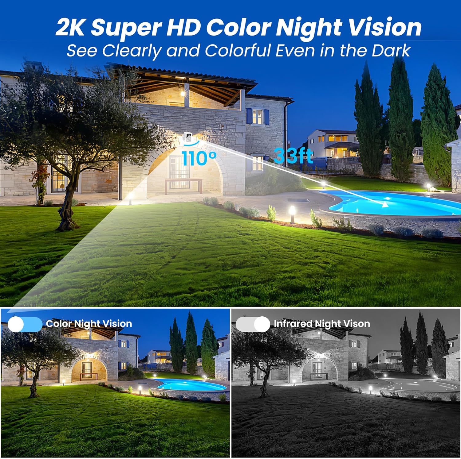 Thumbnail 2 de Funstorm 2K Wireless Security Camera Outdoor (Dual-Band WiFi, Battery Powered) with Spotlight & Siren