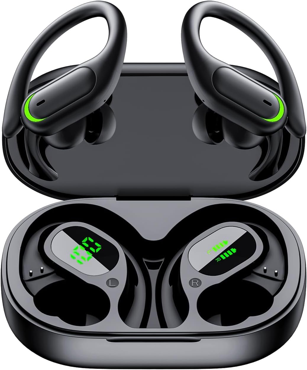 Detalle de Bluetooth Kopfhörer Sport X97 – 2026 Edition mit LED-Display, 60 Std. Laufzeit und IPX7