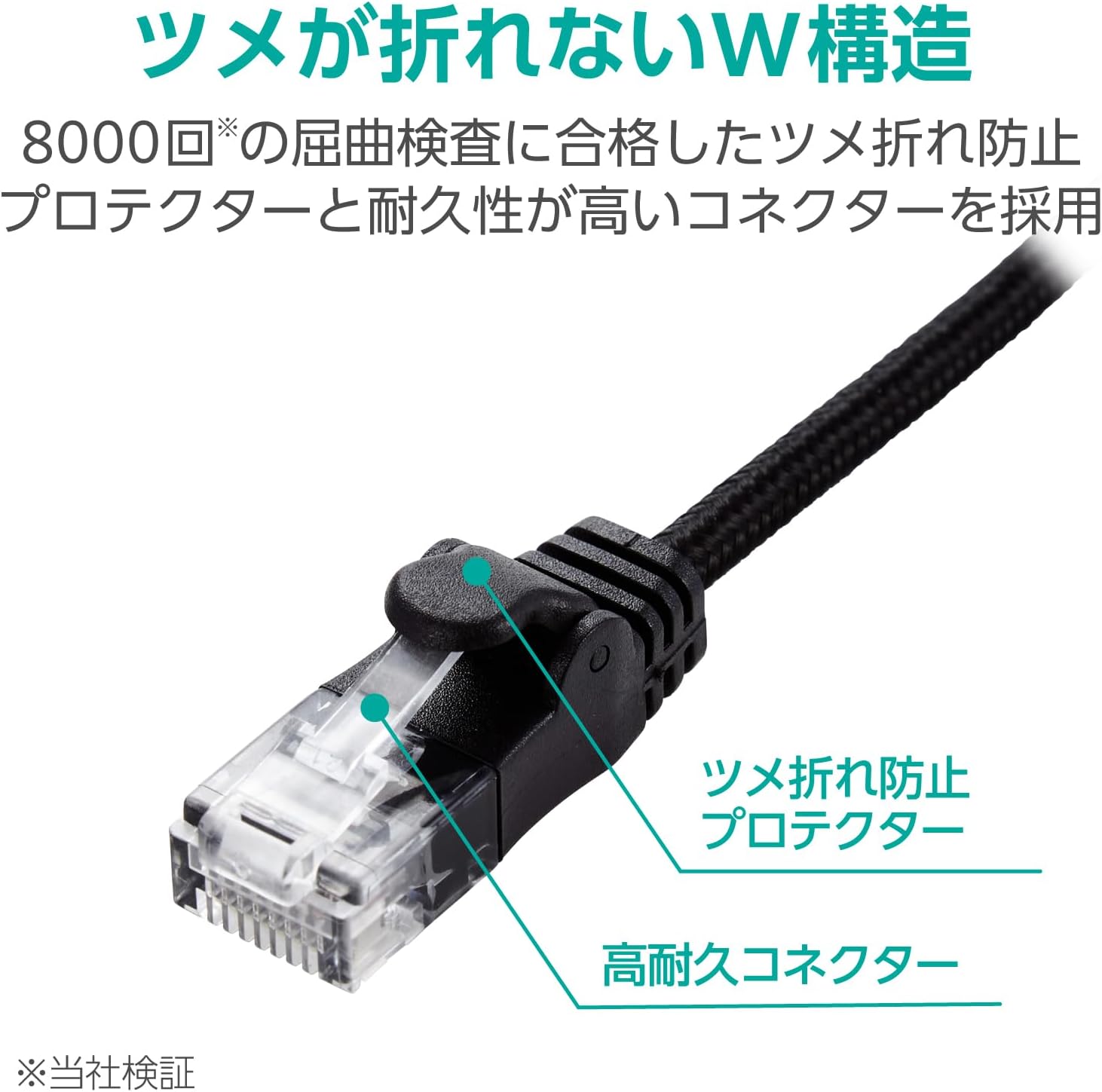 Detalle de エレコム ECLD-GPAM/BK70 LANケーブル Cat6A 7m メッシュタイプ・爪折れ防止