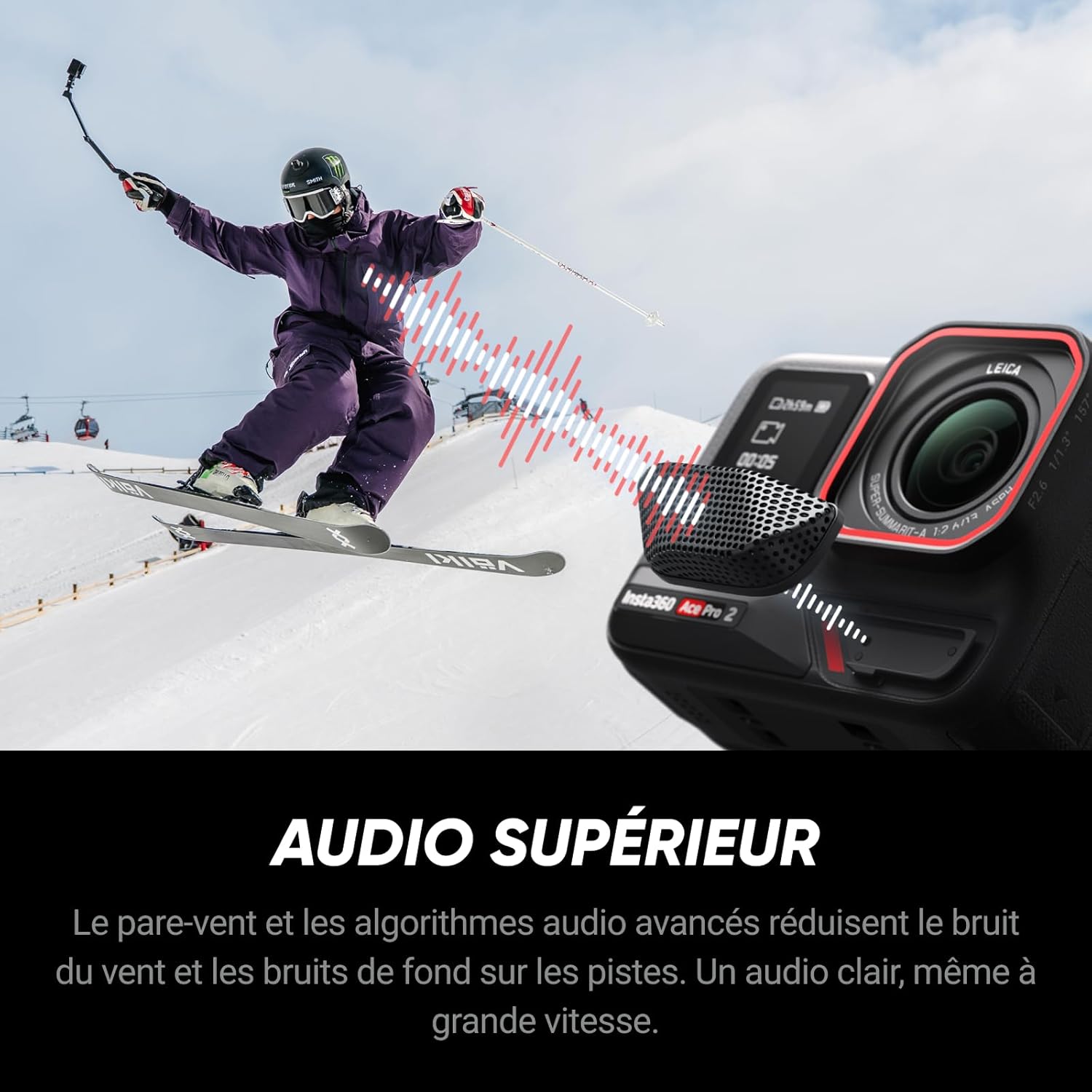 Thumbnail 4 de Insta360 Ace Pro 2 Pack Neigei : caméra d'action étanche 8K avec Leica, double IA et écran rabattable