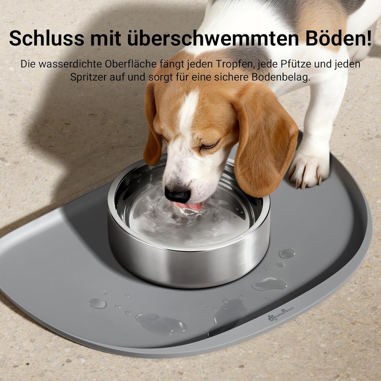 Thumbnail 6 de DownyPaws Napfunterlage Katzen – Silikon Futtermatte, BPA-frei, 62 × 43 cm, Grau