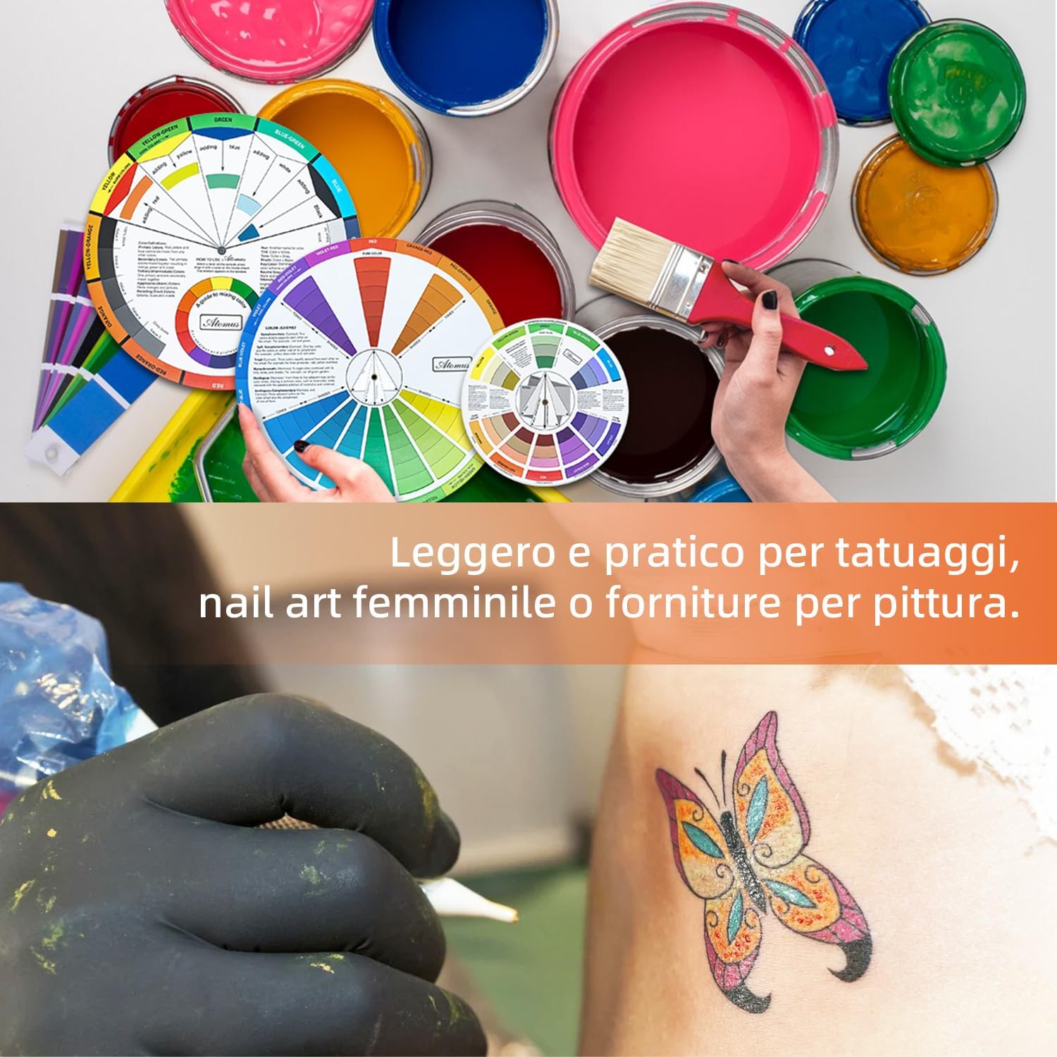 Thumbnail 5 de Tolesum 3 ruote dei colori (3 pz) per miscelazione vernice, aerografo, tatuaggio e trucco